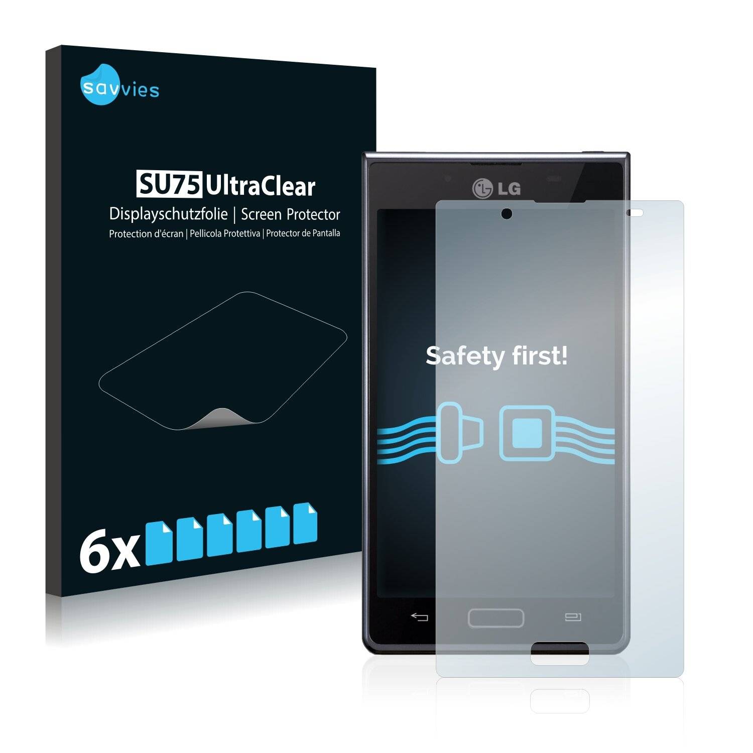 6x Savvies SU75 Displayschutzfolie für LG Electronics P700 Optimus