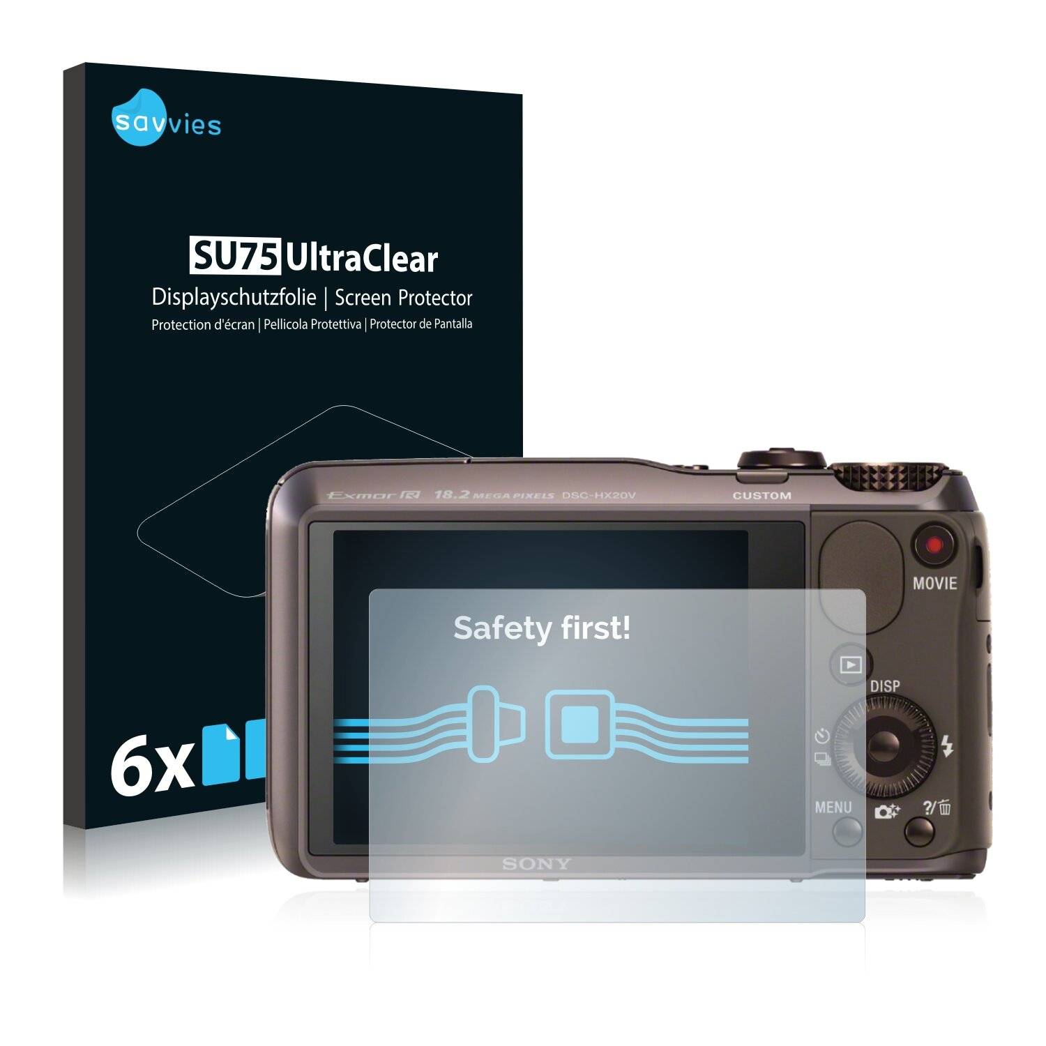 6x Savvies SU75 Displayschutzfolie für Sony Cyber-Shot