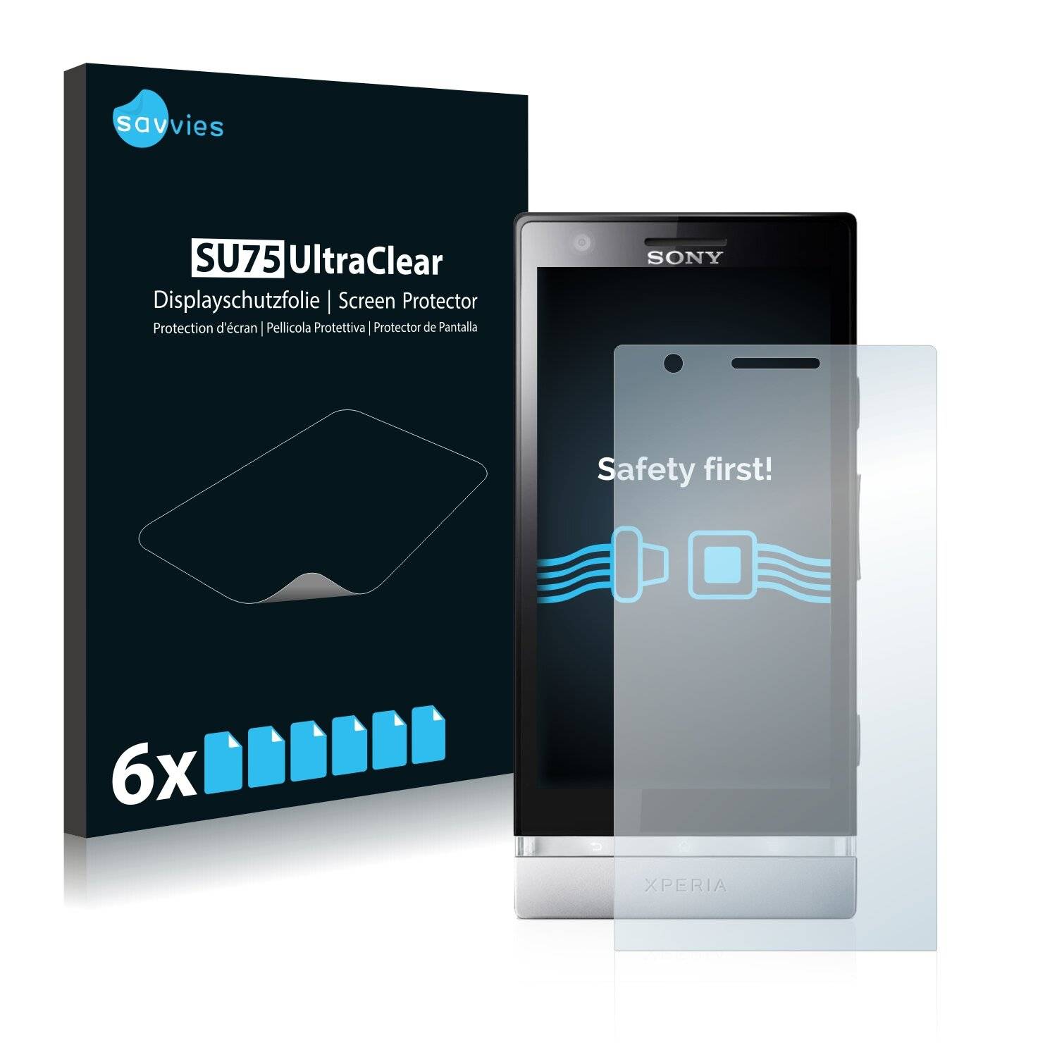 6x Savvies SU75 Displayschutzfolie für Sony Xperia P LT22