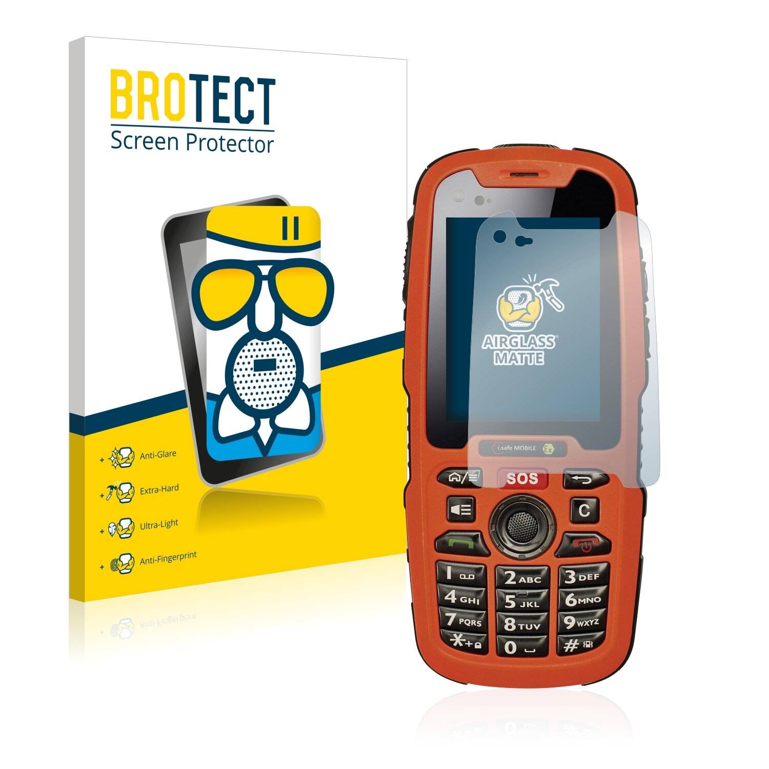 BROTECT AirGlass Matte Schutzglas Folie für i.safe Mobile