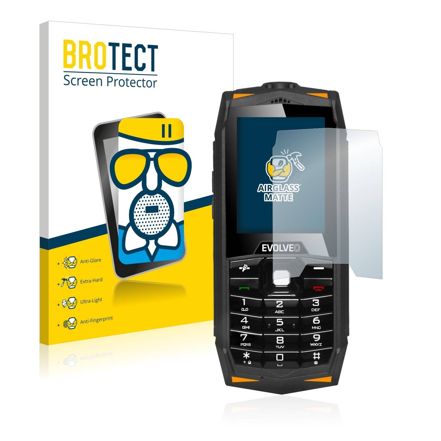 BROTECT AirGlass Matte Schutzglas Folie für Evolveo Strongphone