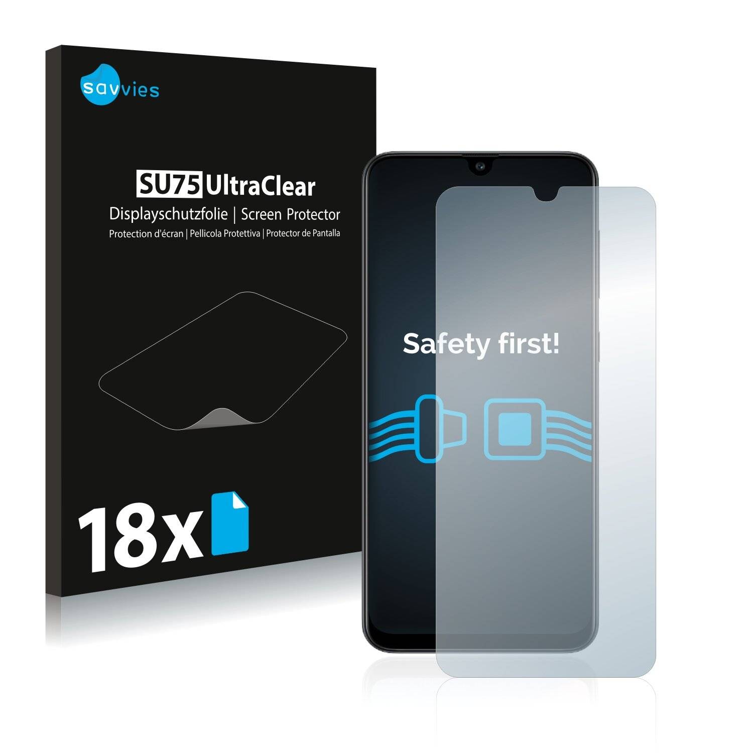 18x Savvies SU75 Displayschutzfolie für Samsung Galaxy