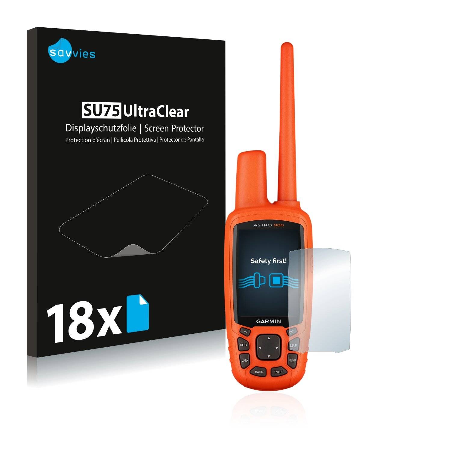 18x Savvies SU75 Displayschutzfolie für Garmin Astro