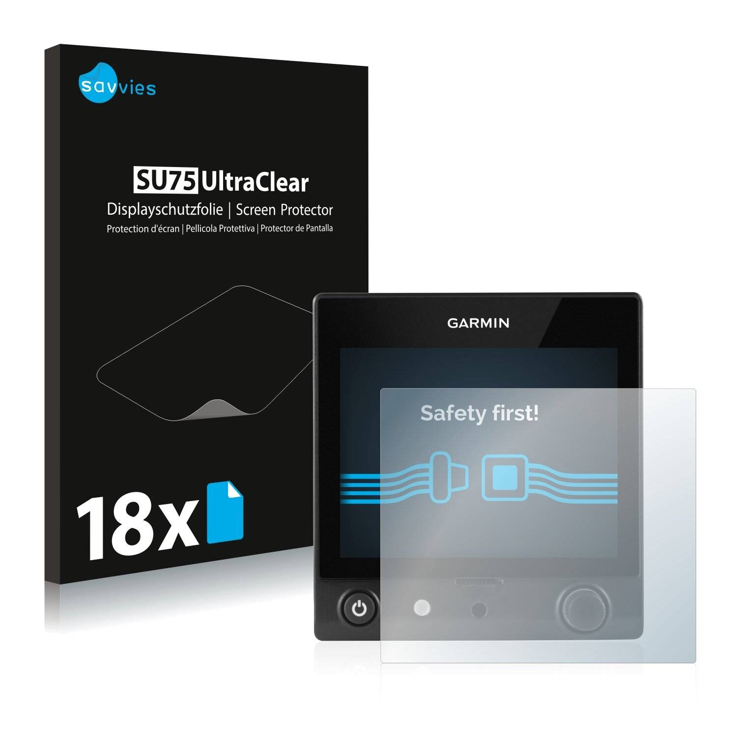 18x Savvies SU75 Displayschutzfolie für Garmin