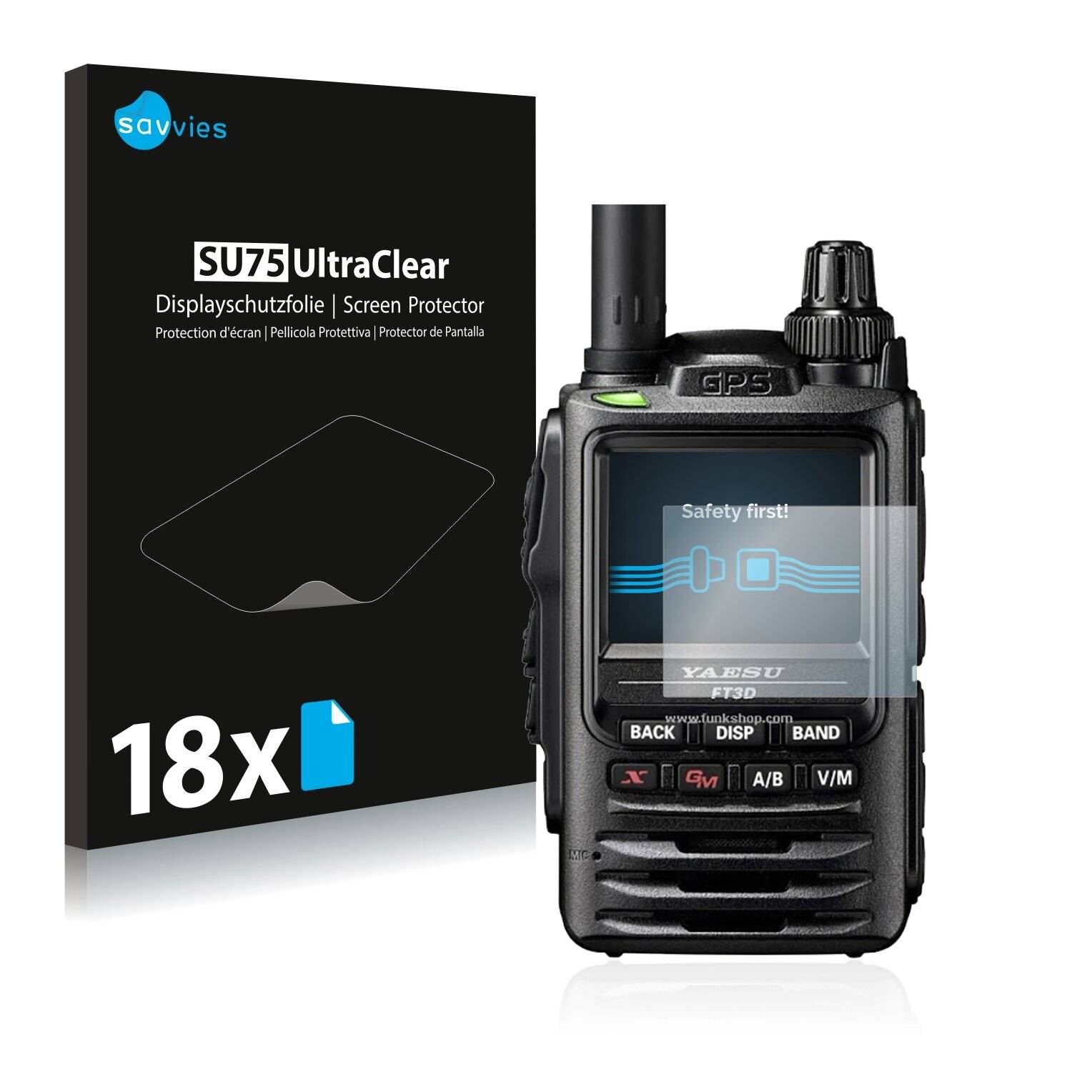18x Savvies SU75 Displayschutzfolie für Yaesu
