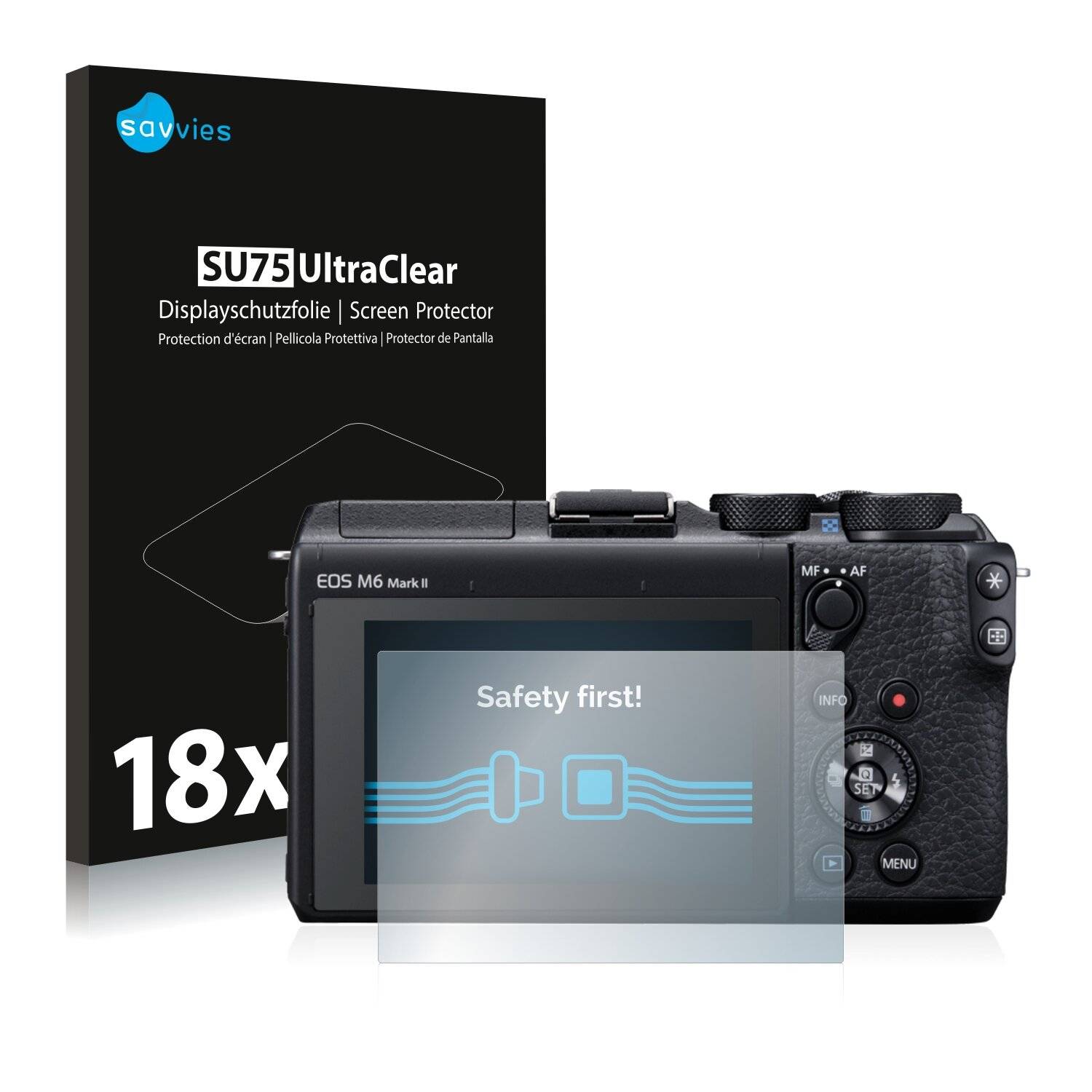 18x Savvies SU75 Displayschutzfolie für Canon EOS M6 Mark