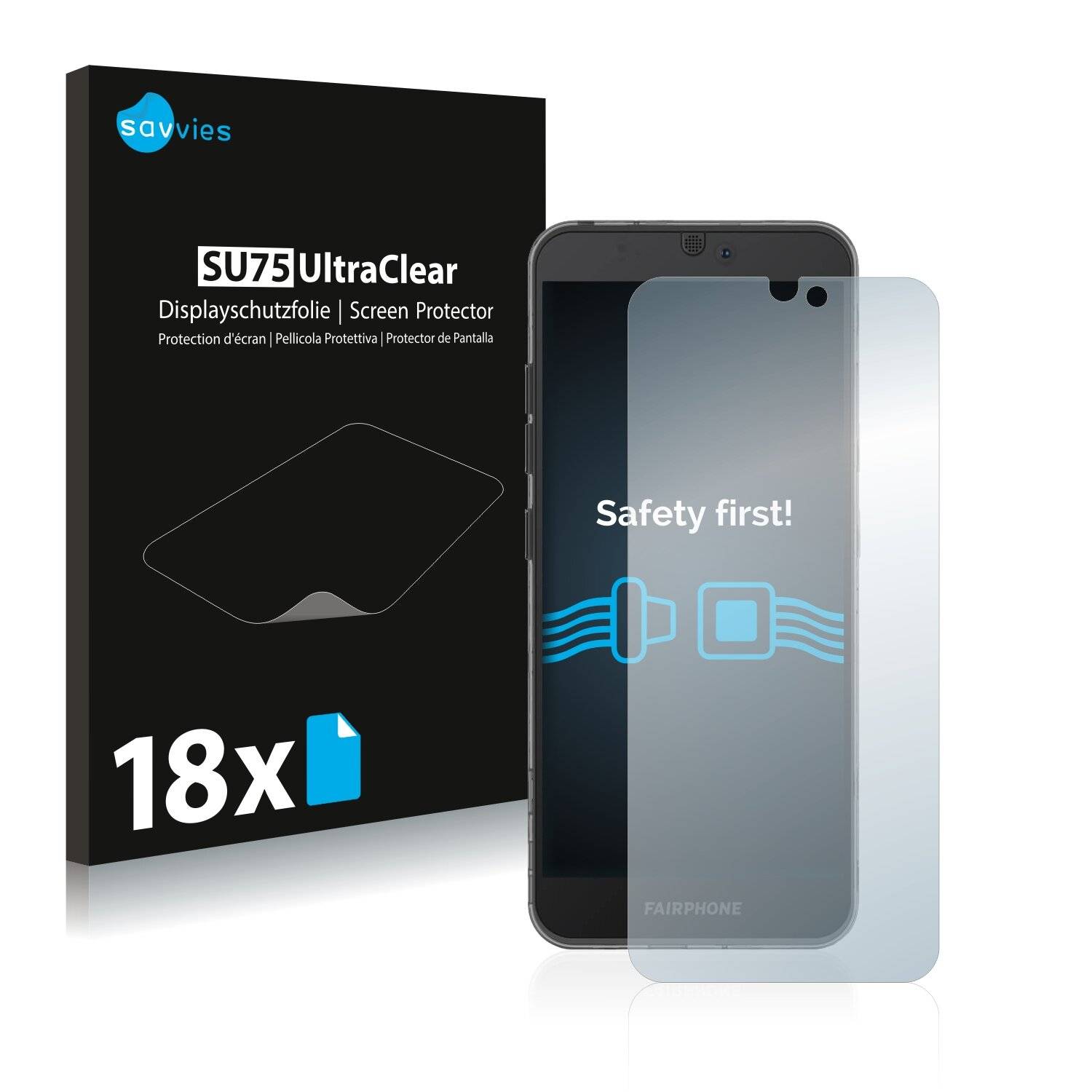 18x Savvies SU75 Displayschutzfolie für Fairphone