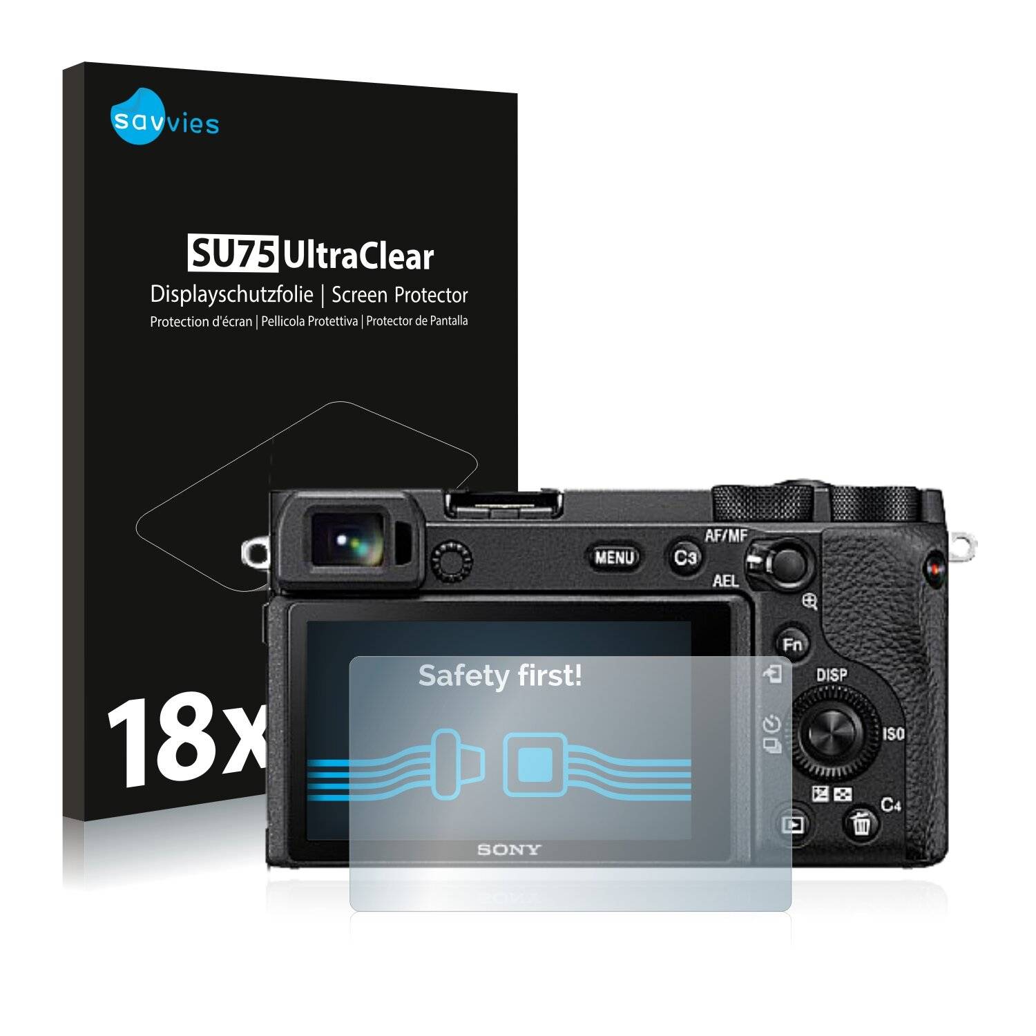 18x Savvies SU75 Displayschutzfolie für Sony Alpha