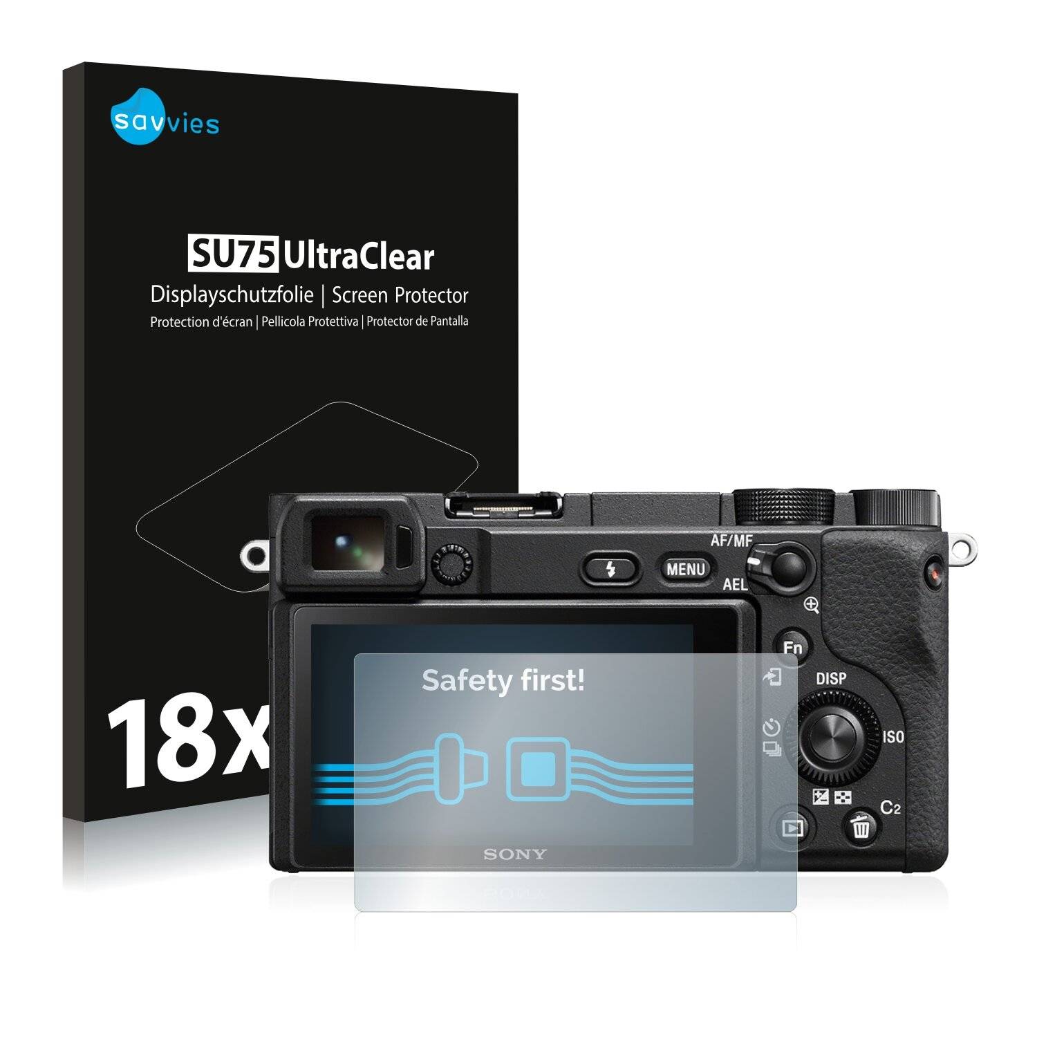 18x Savvies SU75 Displayschutzfolie für Sony Alpha
