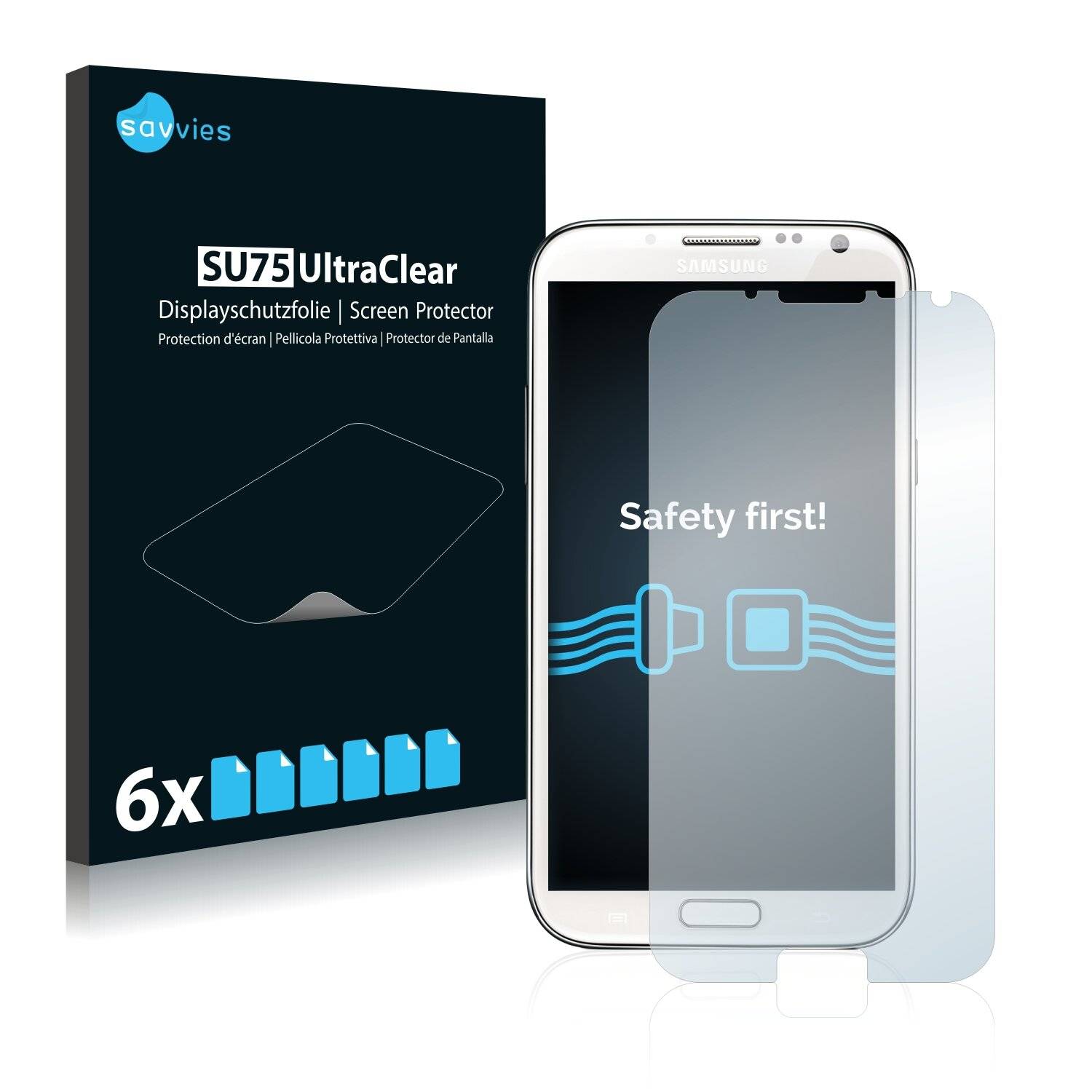 6x Savvies SU75 Displayschutzfolie für Samsung Galaxy Note 2 II