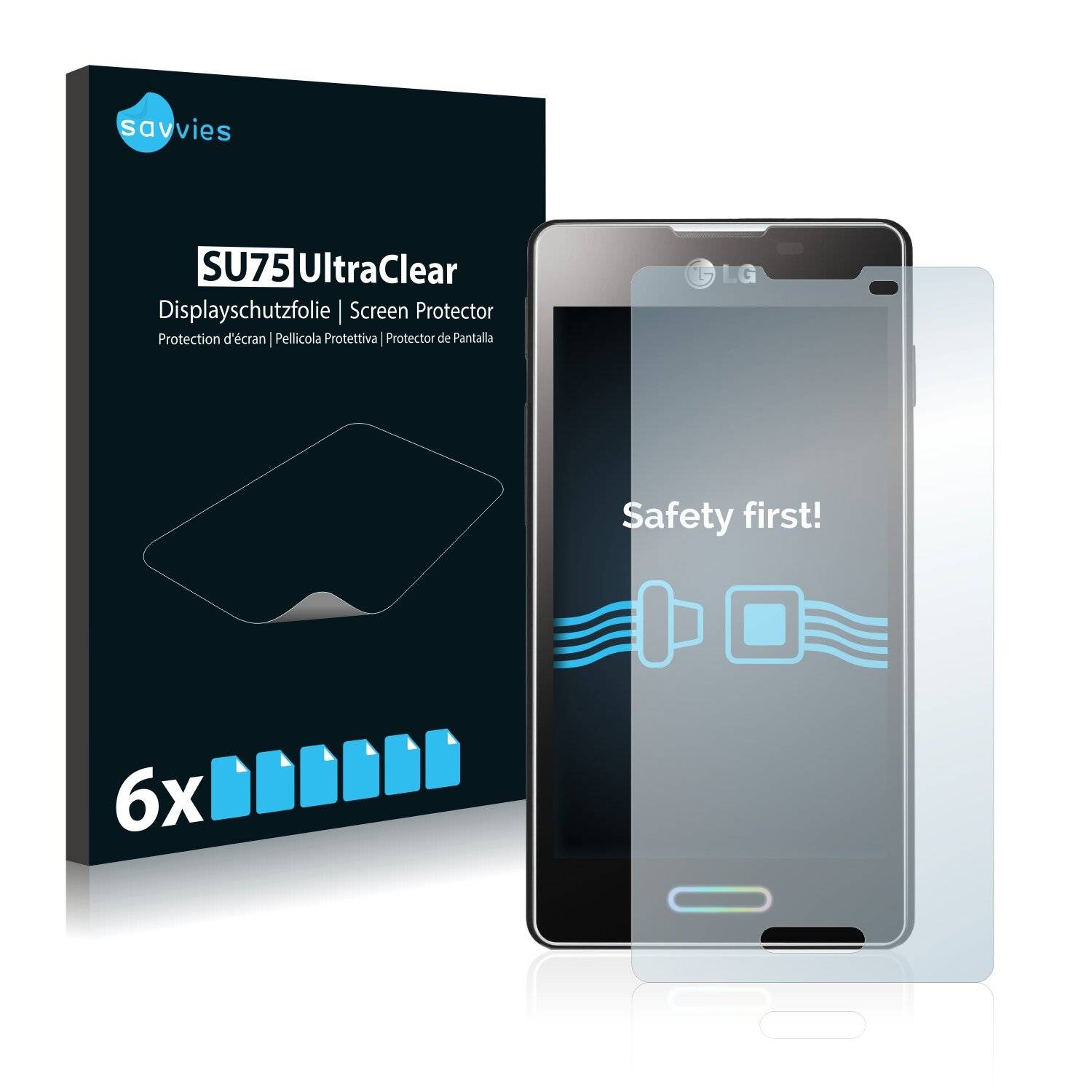 6x Savvies SU75 Displayschutzfolie für LG Electronics E460 Optimus L5