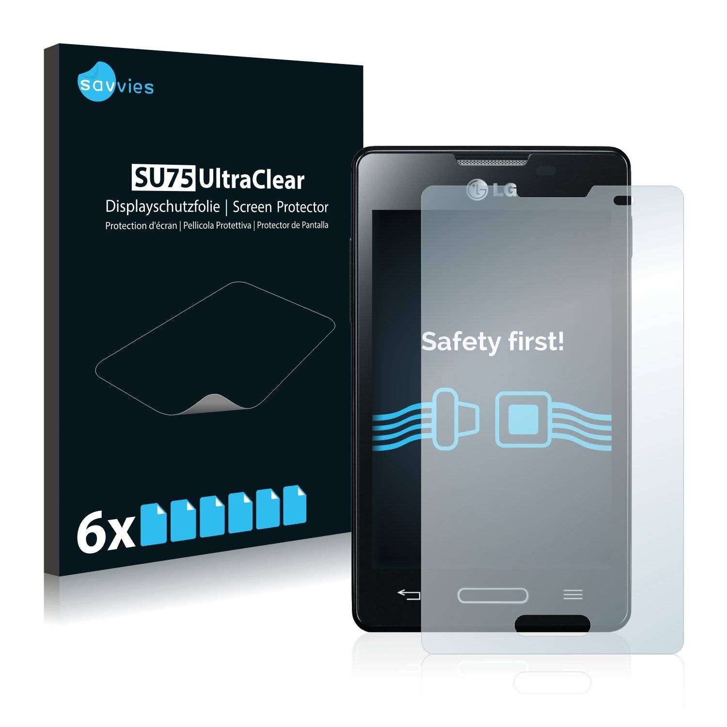 6x Savvies SU75 Displayschutzfolie für LG Electronics E440 Optimus L4