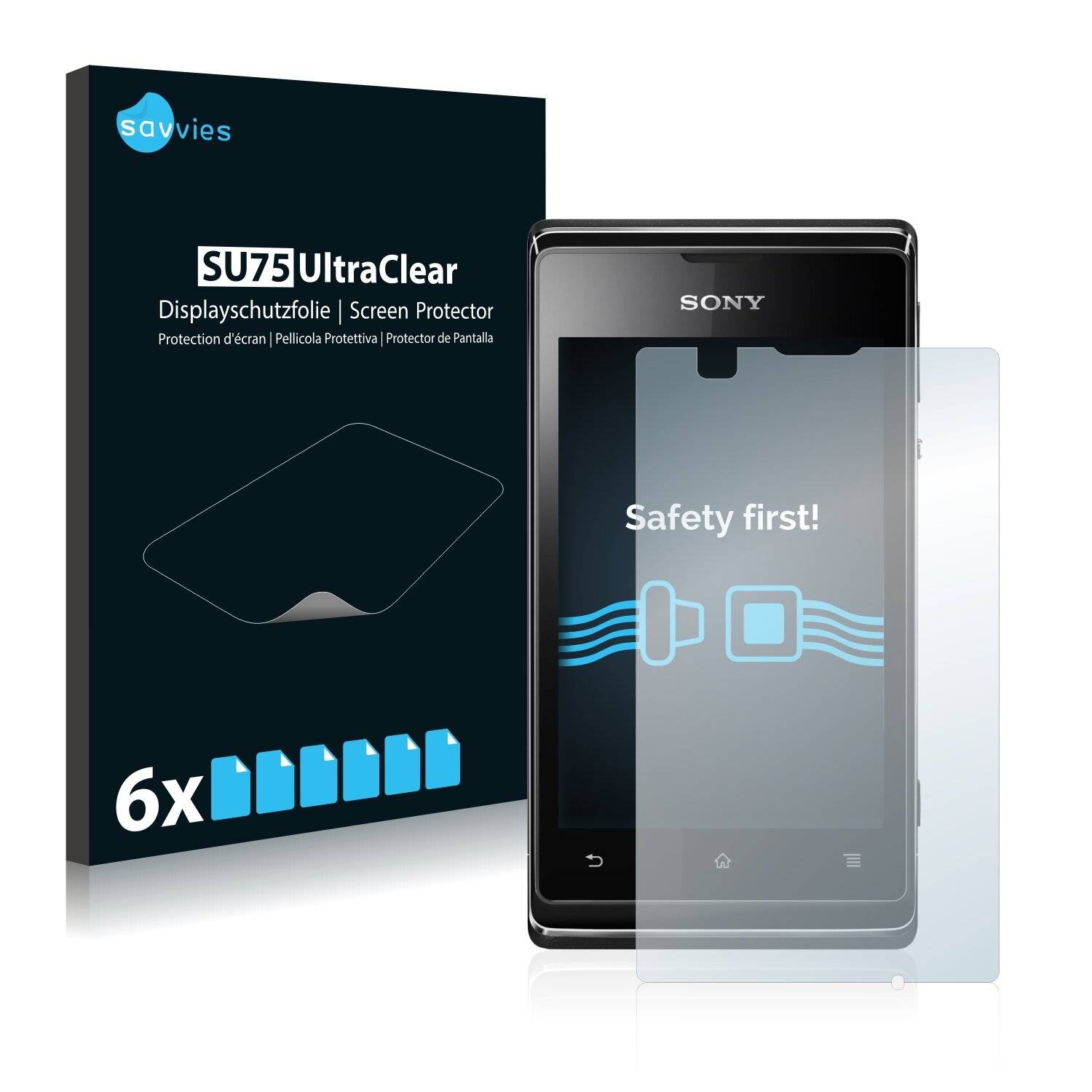 6x Savvies SU75 Displayschutzfolie für Sony Xperia E