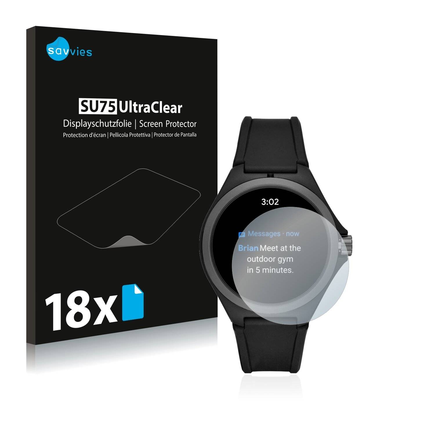 18x Savvies SU75 Displayschutzfolie für Puma Gen 4 Heart Rate