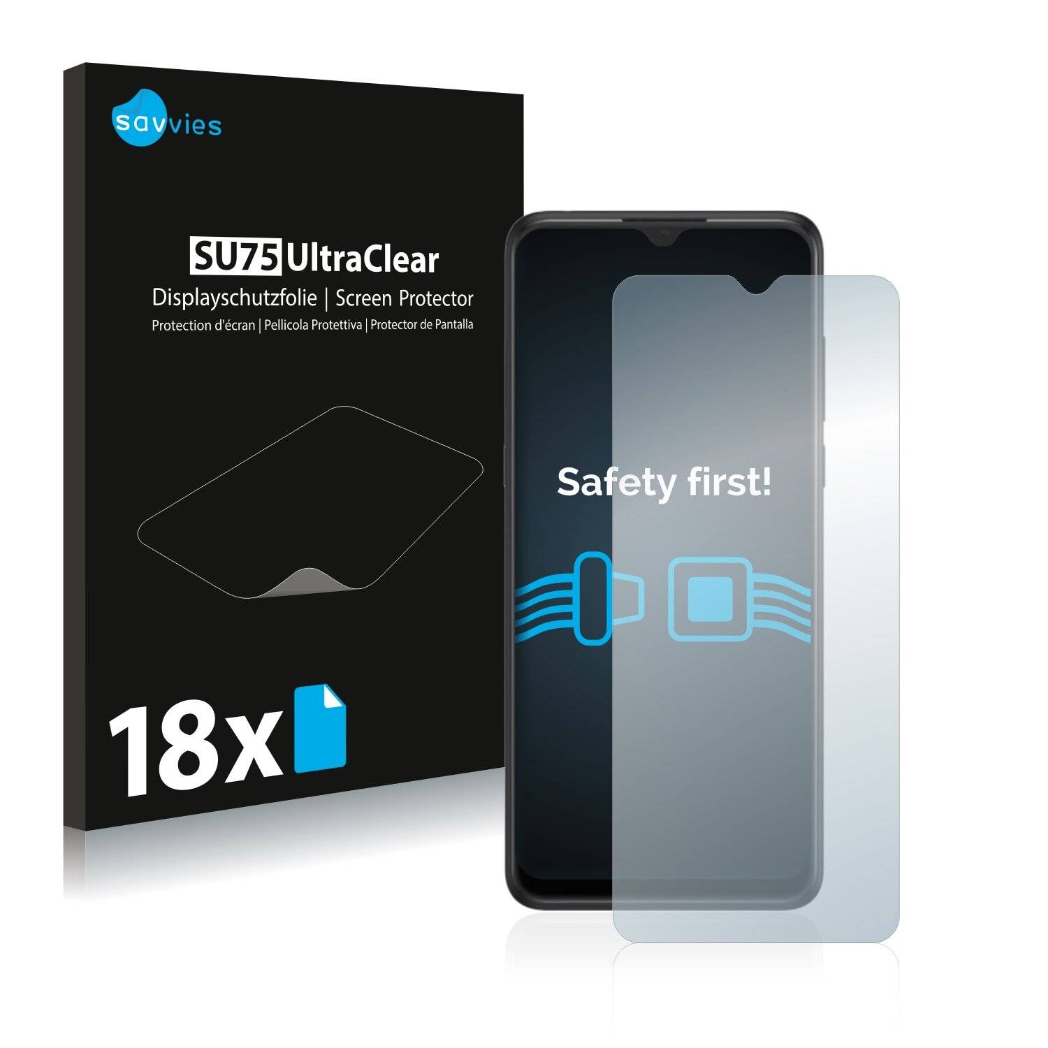 18x Savvies SU75 Displayschutzfolie für Alcatel 3X