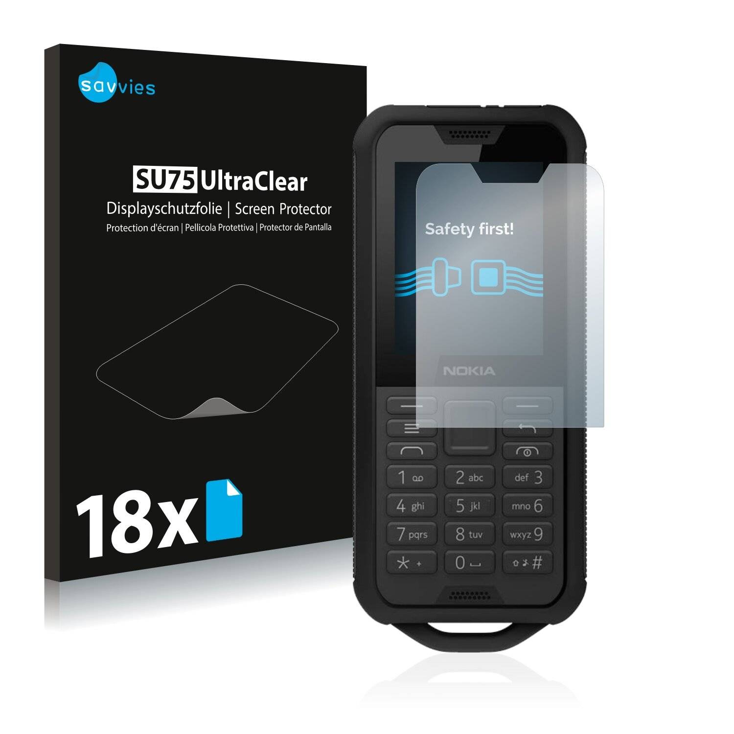 18x Savvies SU75 Displayschutzfolie für Nokia 800