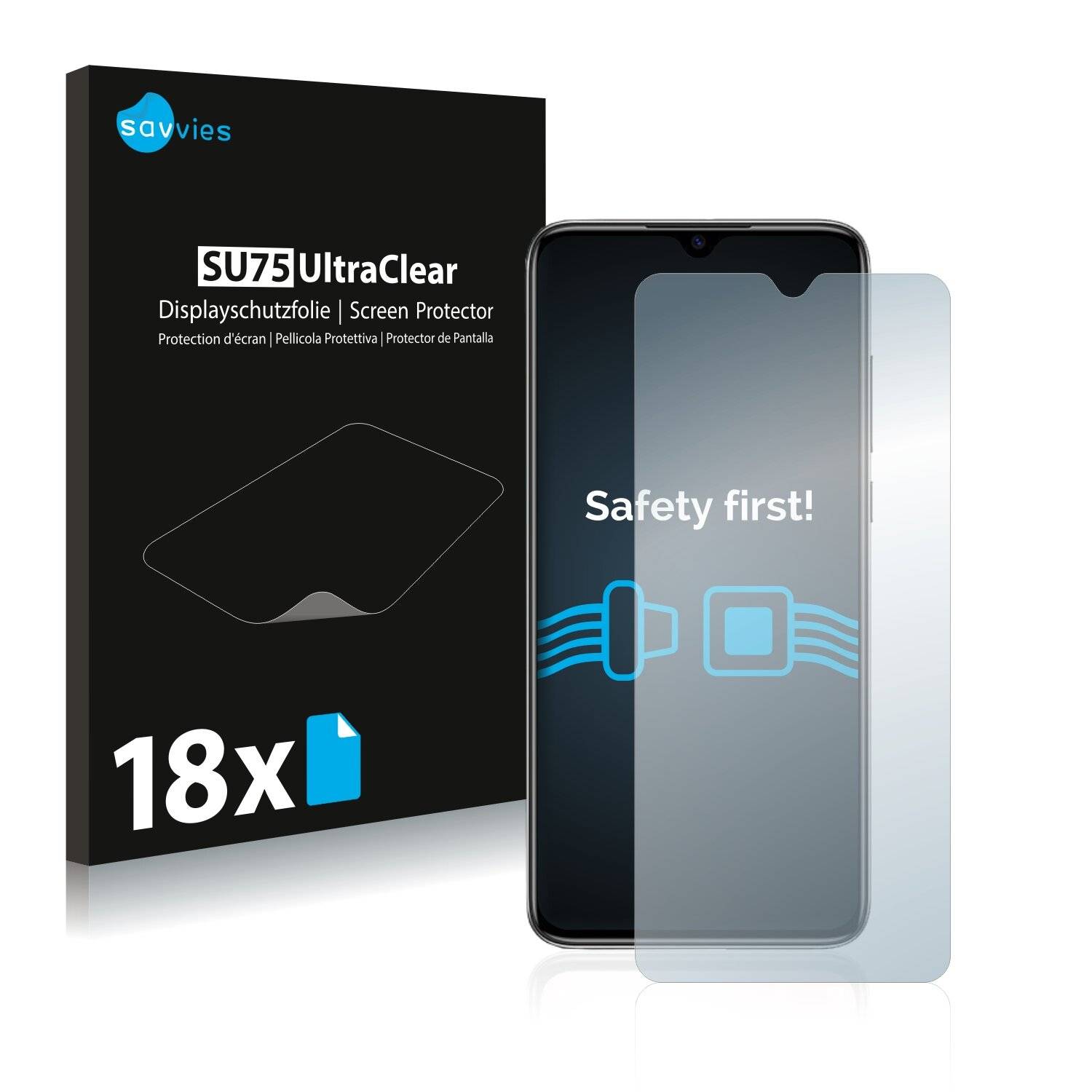 18x Savvies SU75 Displayschutzfolie für Xiaomi Mi 9