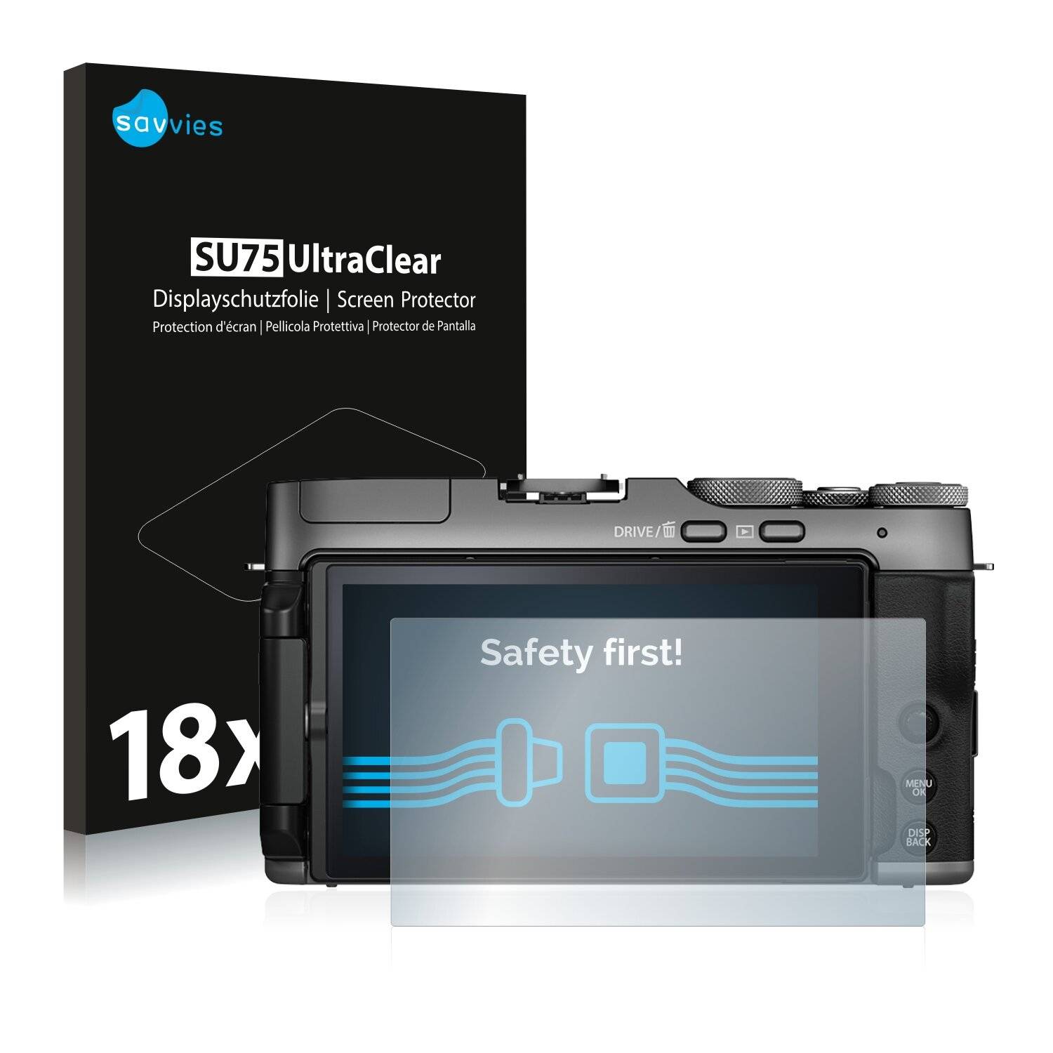 18x Savvies SU75 Displayschutzfolie für Fujifilm