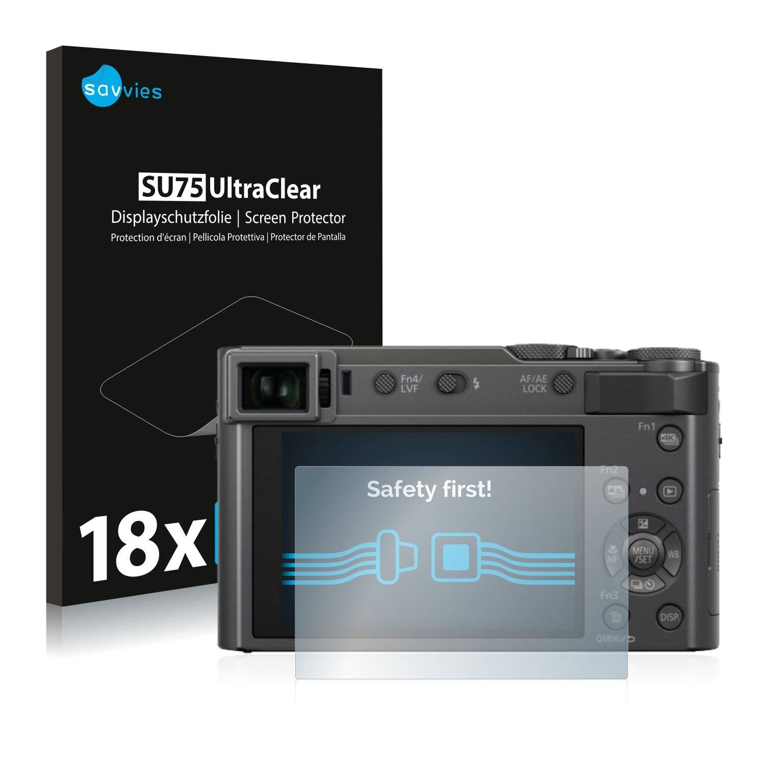 18x Savvies SU75 Displayschutzfolie für Panasonic Lumix