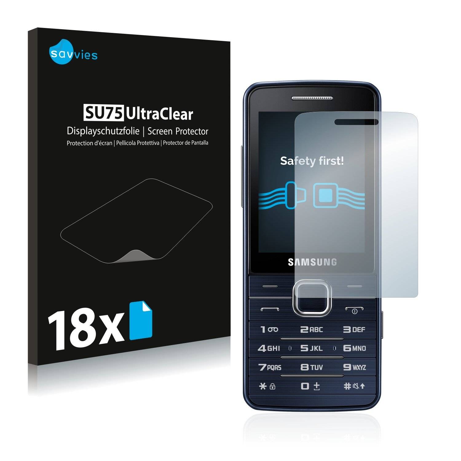 18x Savvies SU75 Displayschutzfolie für Samsung