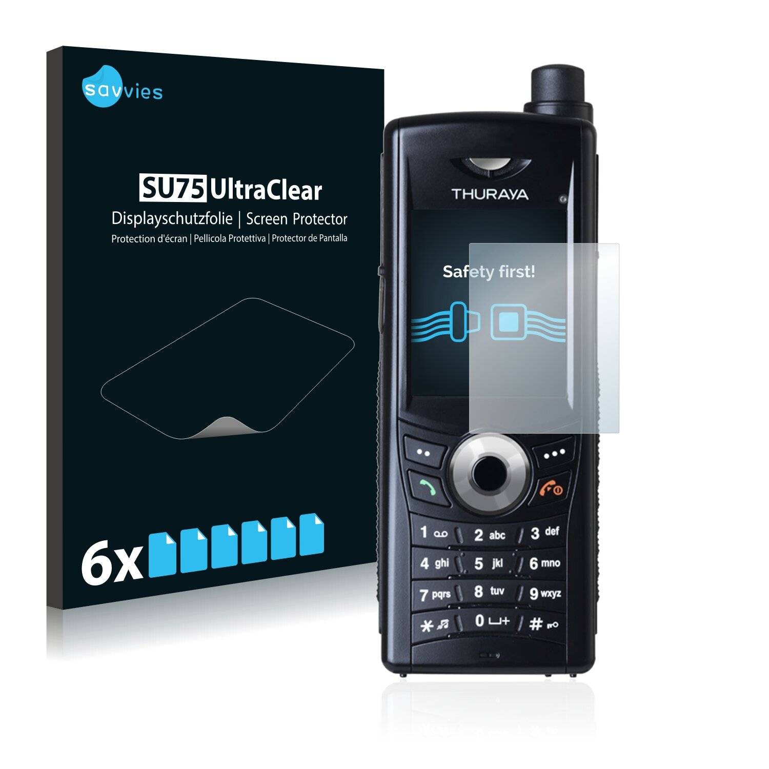 6x Savvies SU75 Displayschutzfolie für Thuraya XT Dual (3.