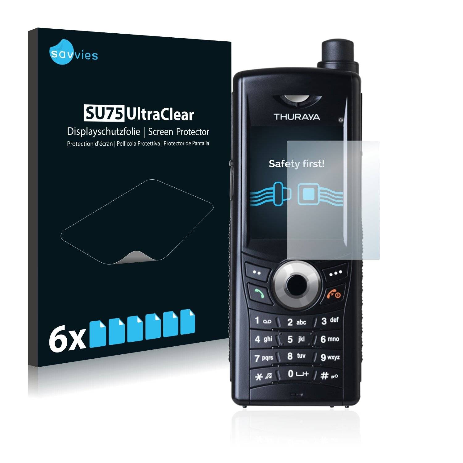 6x Savvies SU75 Displayschutzfolie für Thuraya XT (3.