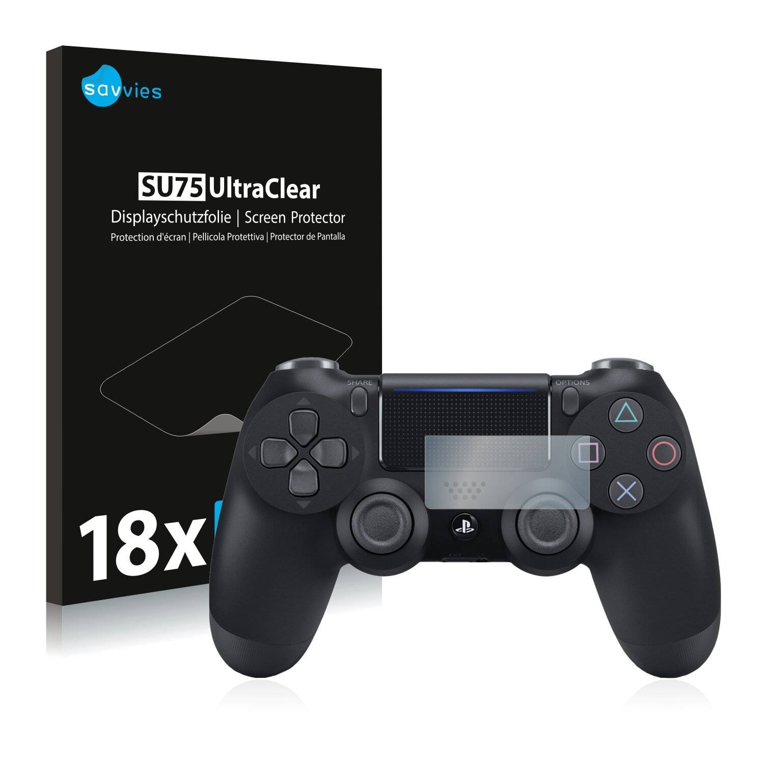 18x Savvies SU75 Displayschutzfolie für Sony PS4 DualShock 4 Controller