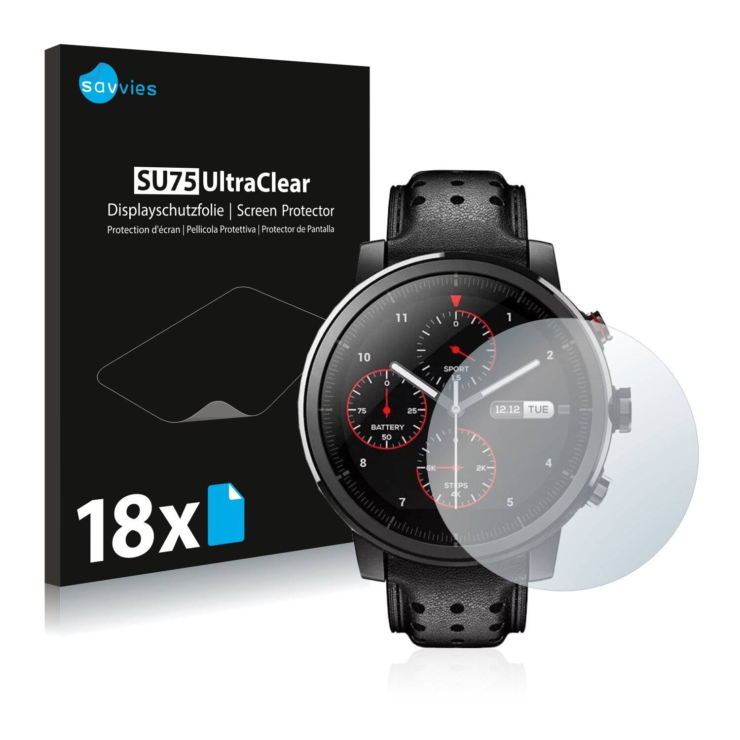 18x Savvies SU75 Displayschutzfolie für Umidigi Uwatch