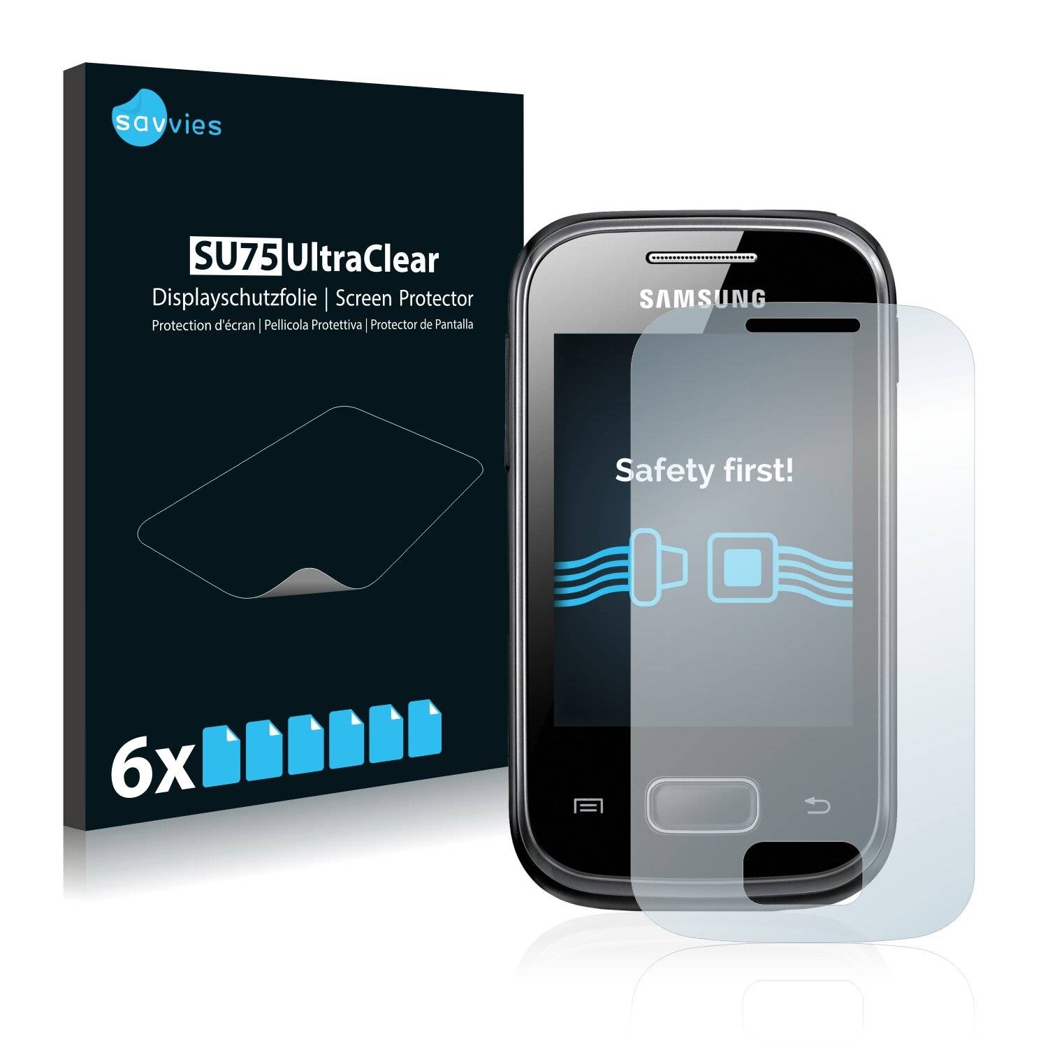 6x Savvies SU75 Displayschutzfolie für Samsung Galaxy Pocket Plus