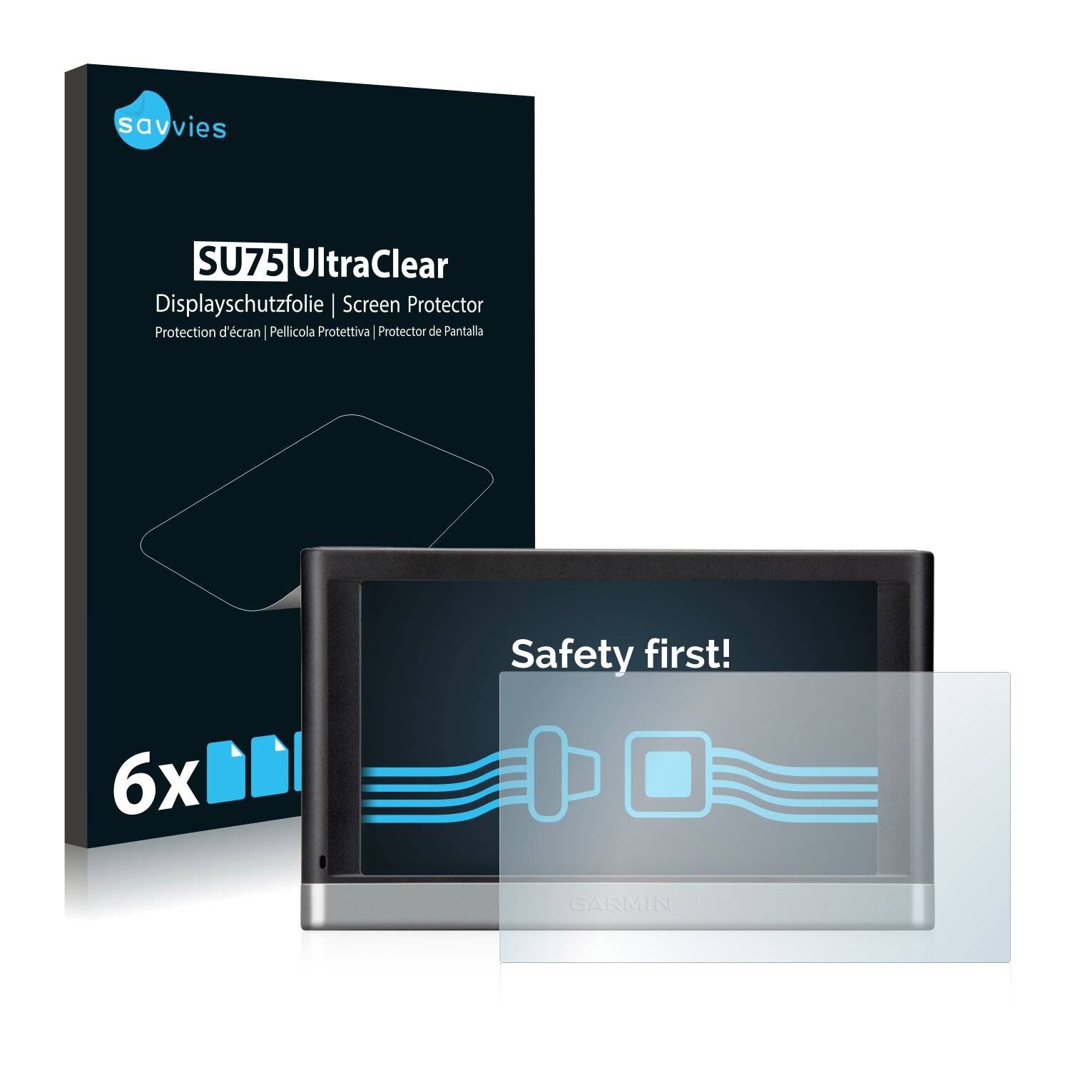 6x Savvies SU75 Displayschutzfolie für Garmin nüvi