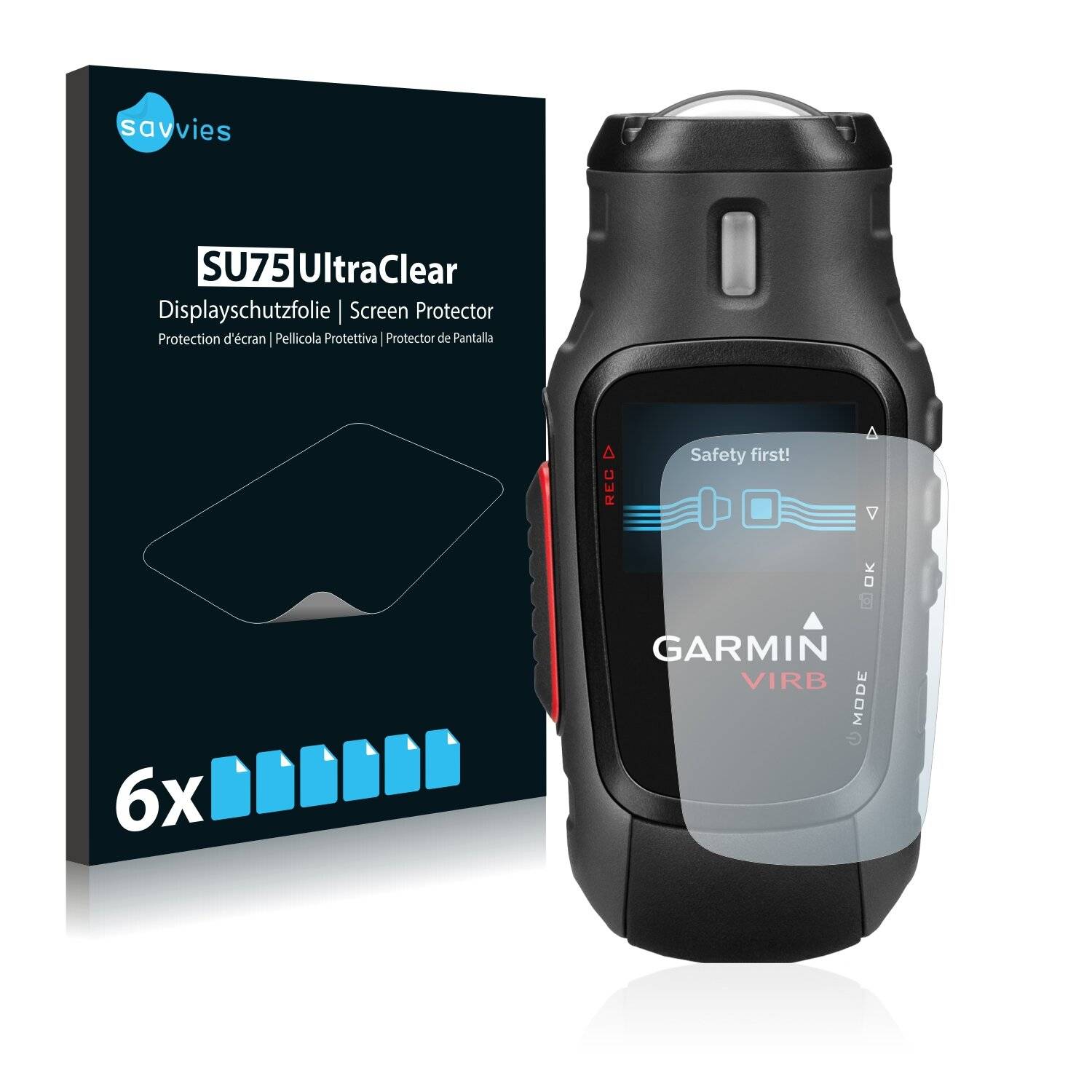6x Savvies SU75 Displayschutzfolie für Garmin