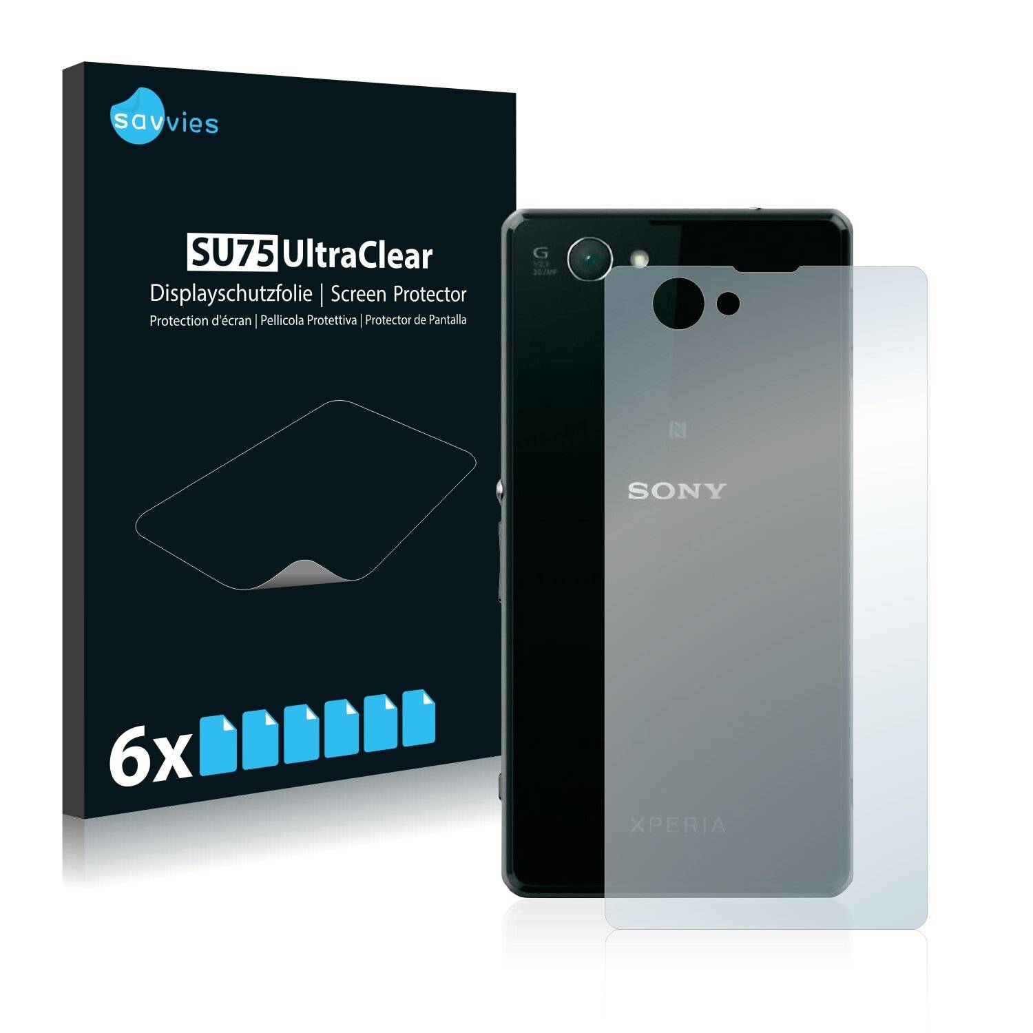 6x Savvies SU75 Displayschutzfolie für Sony Xperia Z1 Compact D5503