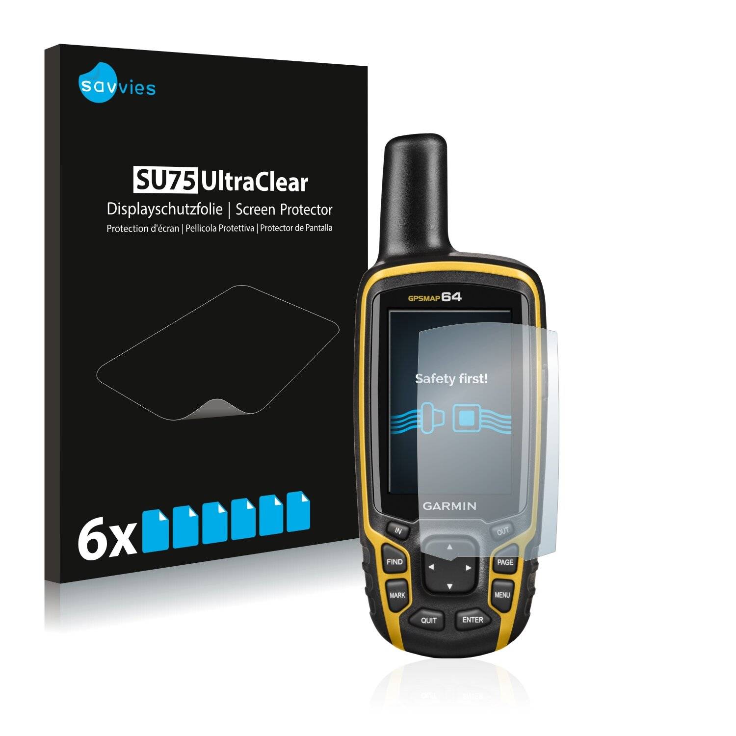 6x Savvies SU75 Displayschutzfolie für Garmin GPSMAP