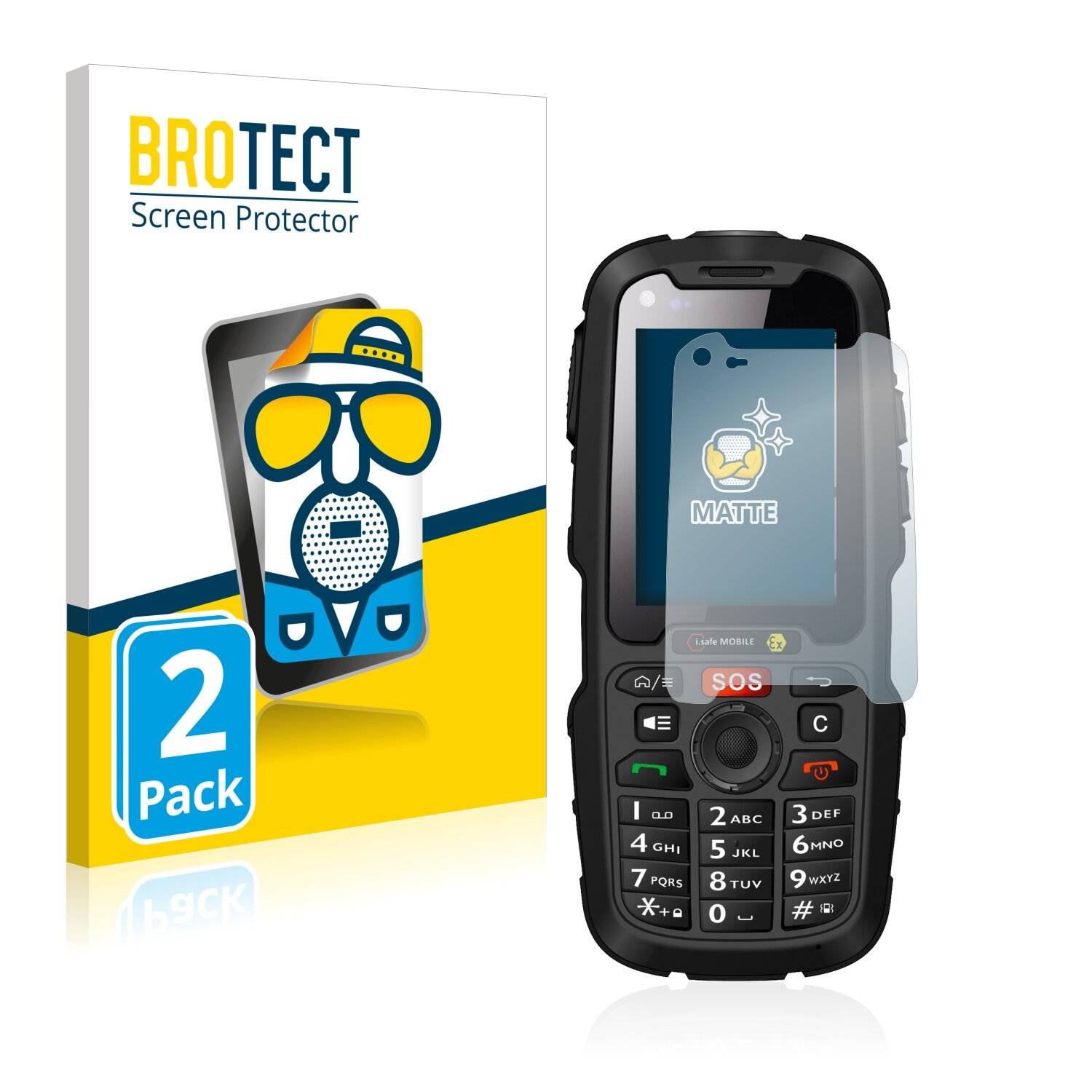 2x BROTECT Matte Displayschutzfolie für i.safe Mobile IS310.2 - Entspiegelt,
