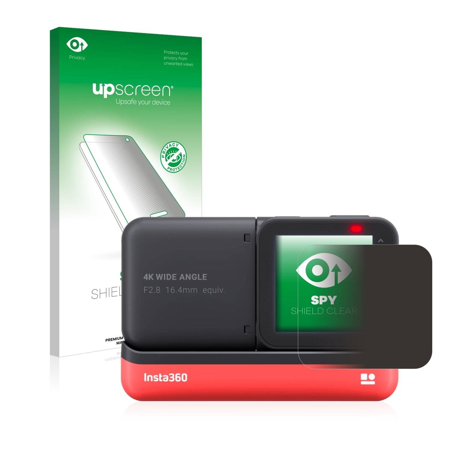 upscreen Spy Shield Clear Premium Blickschutzfolie für Insta360 One R 4K