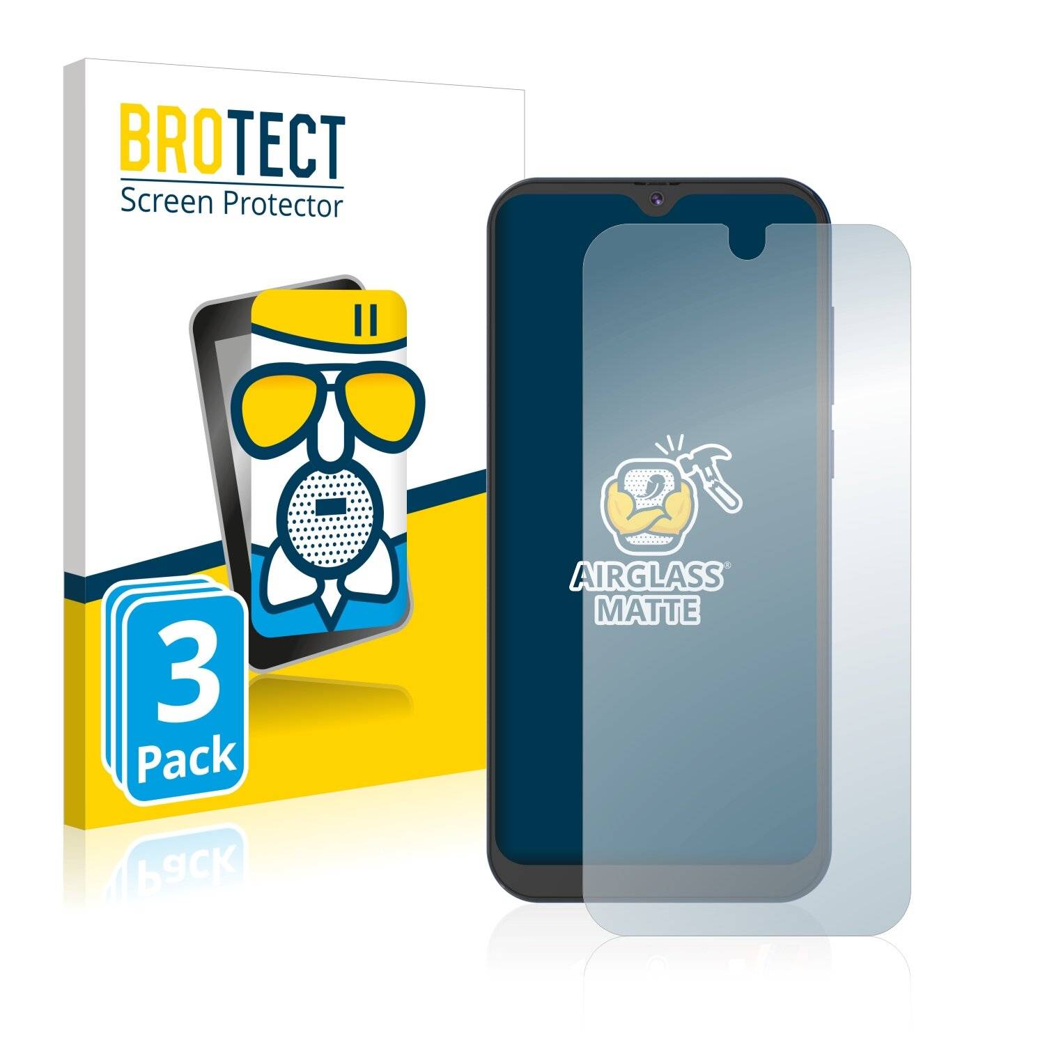 3x BROTECT AirGlass Matte Schutzglas Folie für Archos Oxygen