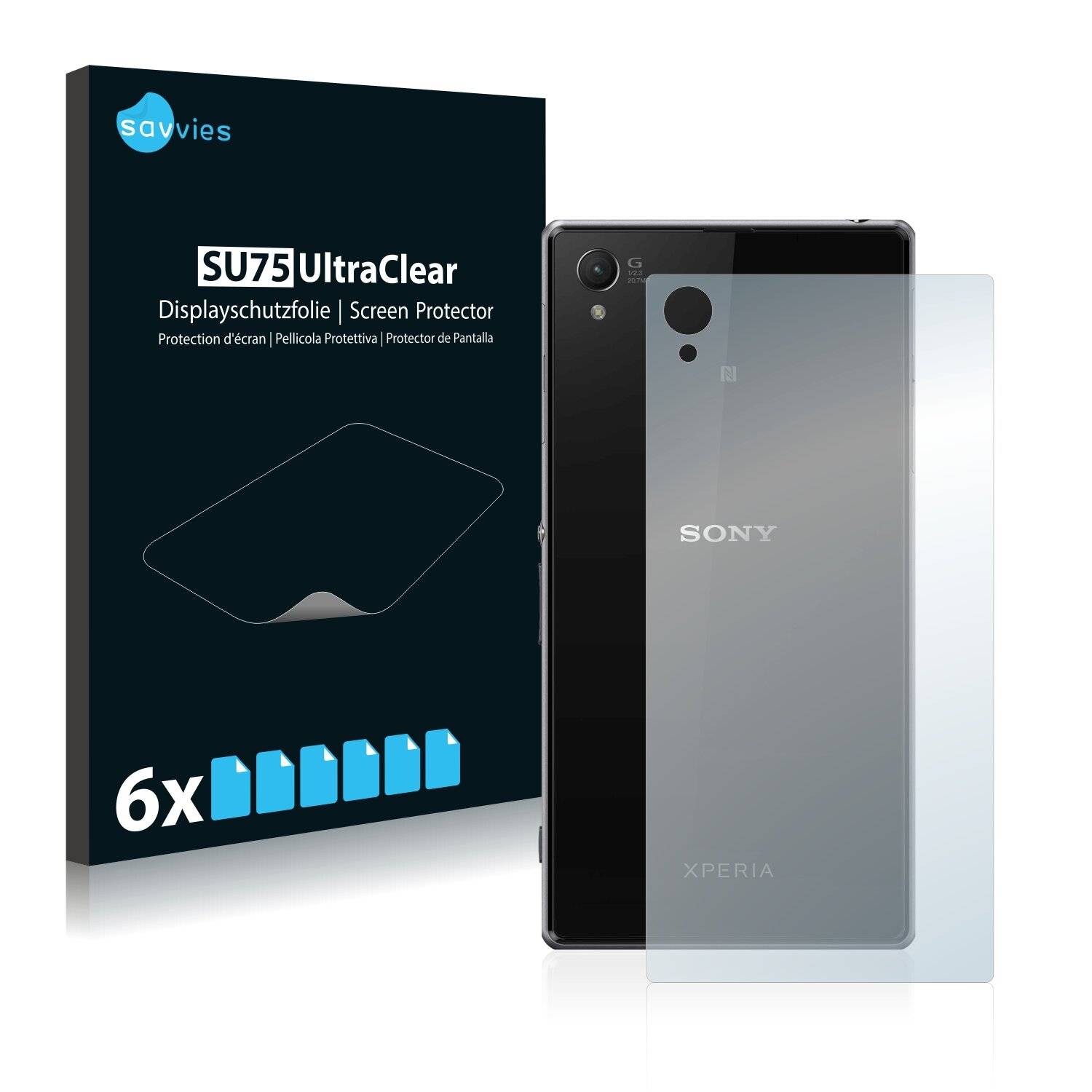 6x Savvies SU75 Displayschutzfolie für Sony Xperia Z1 C6902