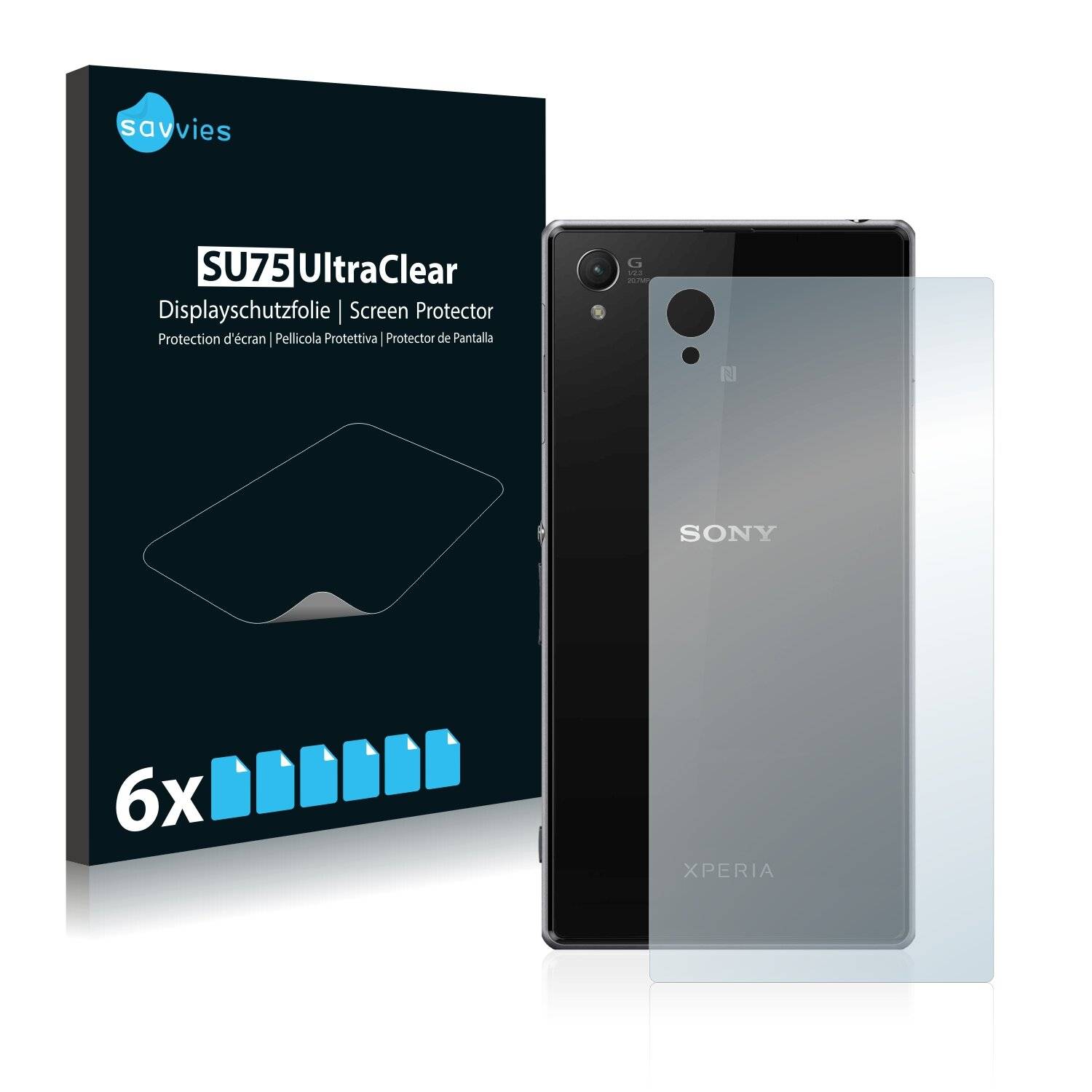 6x Savvies SU75 Displayschutzfolie für Sony Xperia Z1 C6903