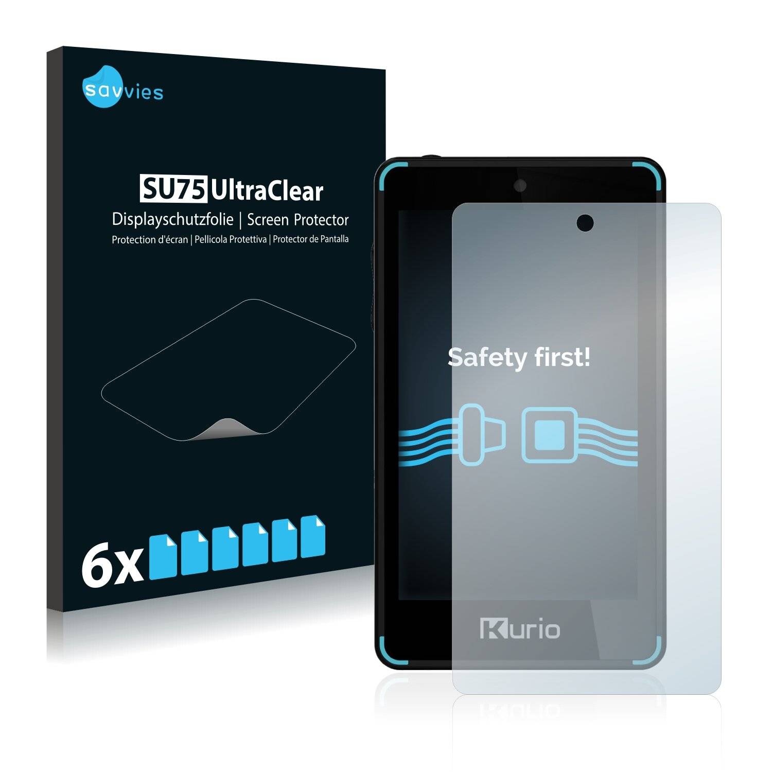 6x Savvies SU75 Displayschutzfolie für Techno Source Kurio 4S touch