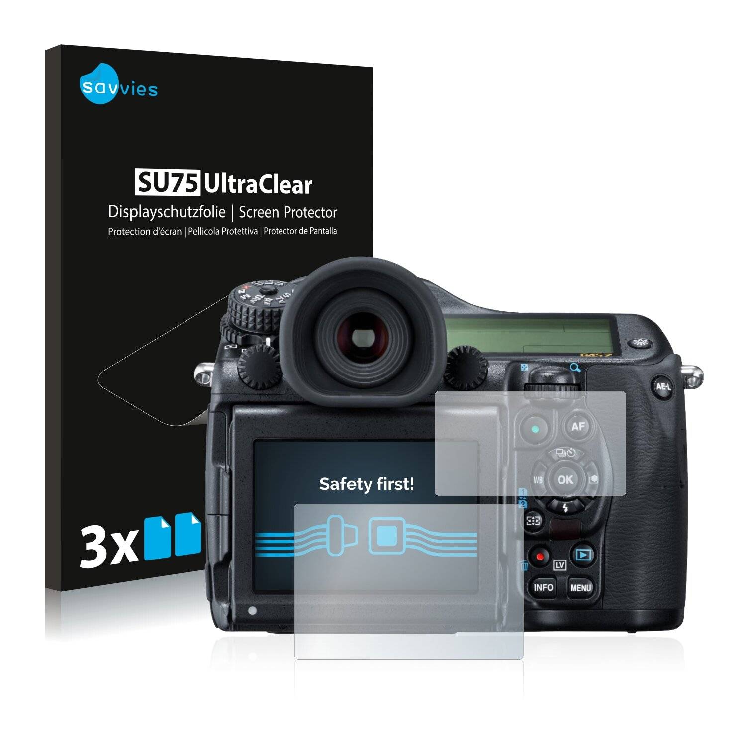 6x Savvies SU75 Displayschutzfolie für Pentax