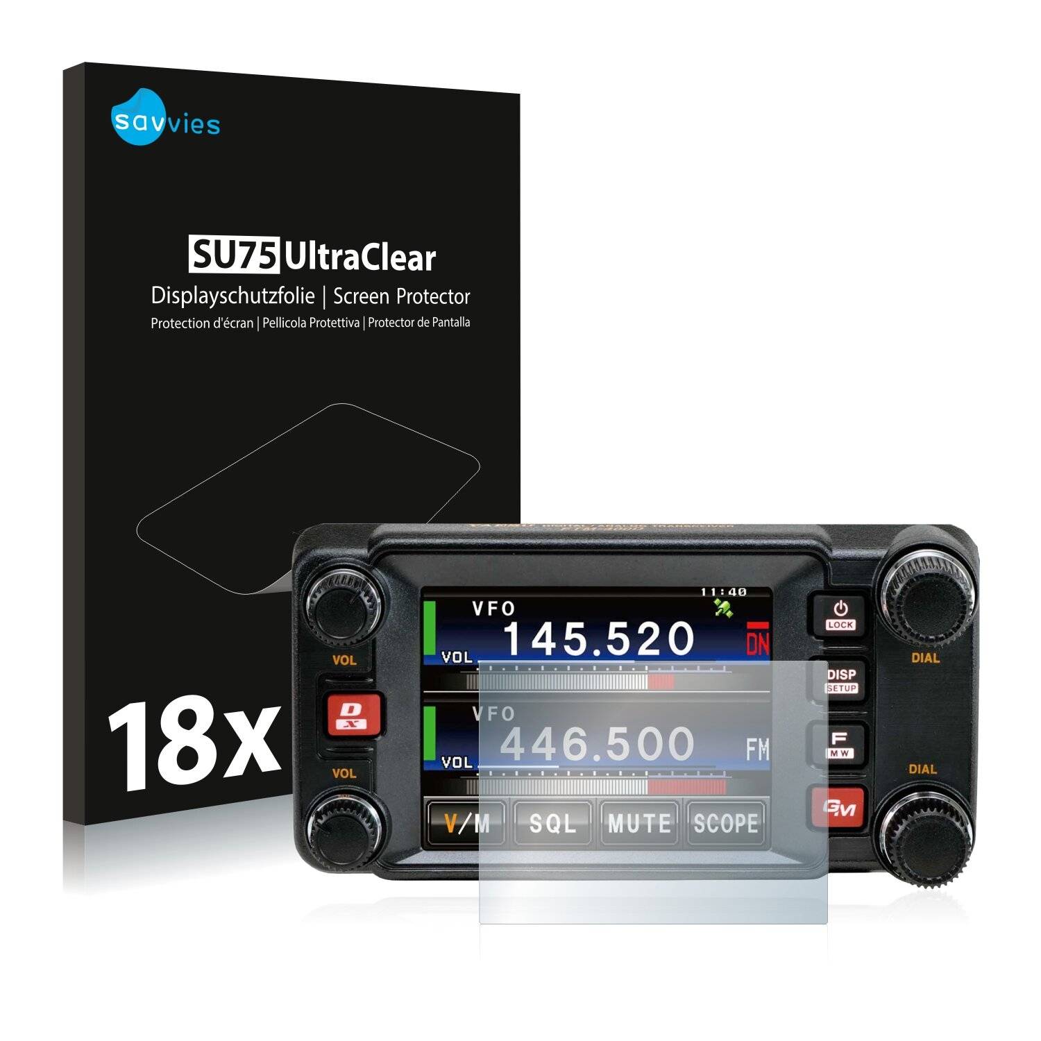 18x Savvies SU75 Displayschutzfolie für Yaesu