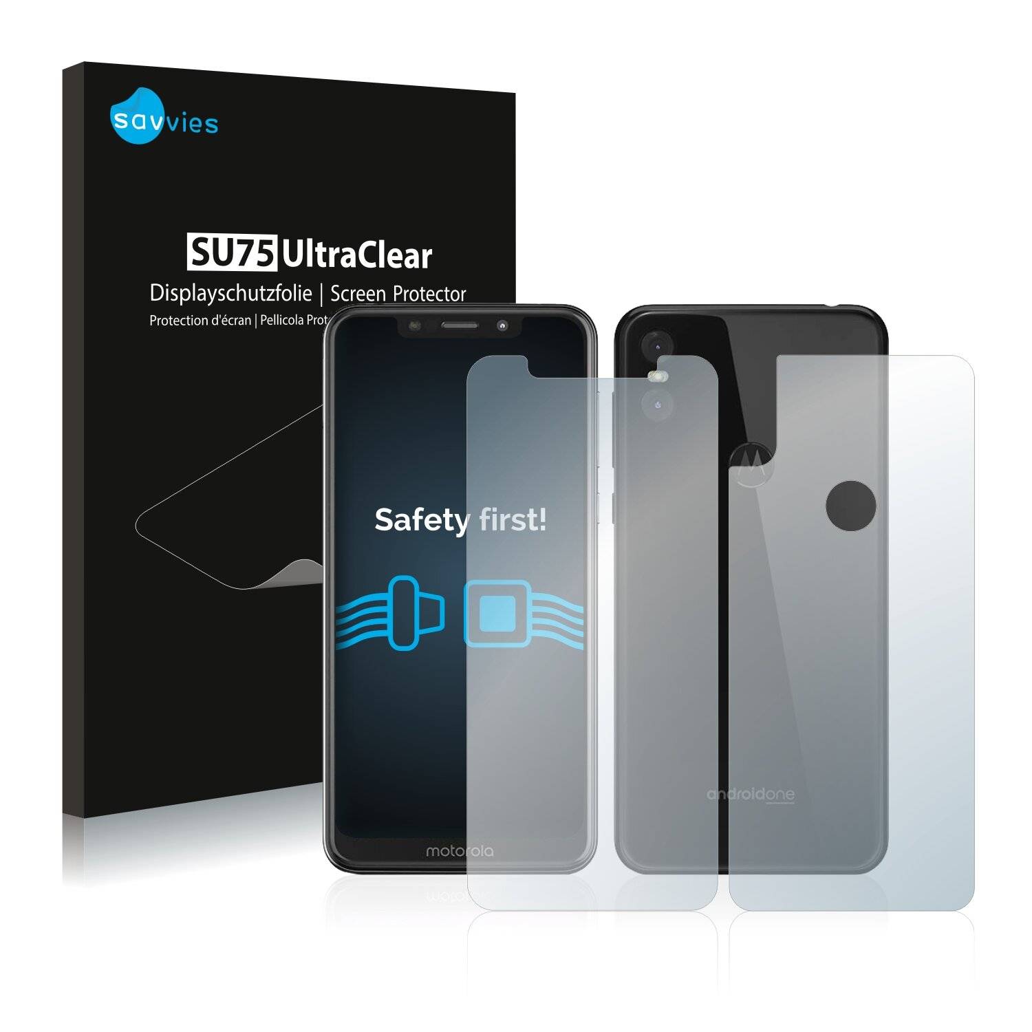 18x Savvies SU75 Displayschutzfolie für Motorola One (Vorder +