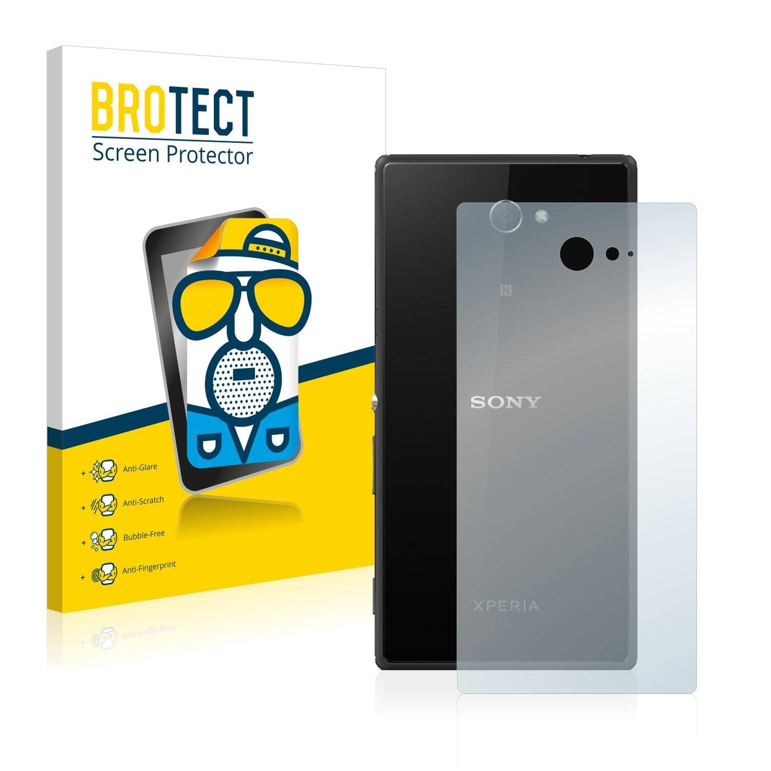 2x BROTECT Matte Displayschutzfolie für Sony Xperia M2 Dual (Rückseite) - Entspiegelt,