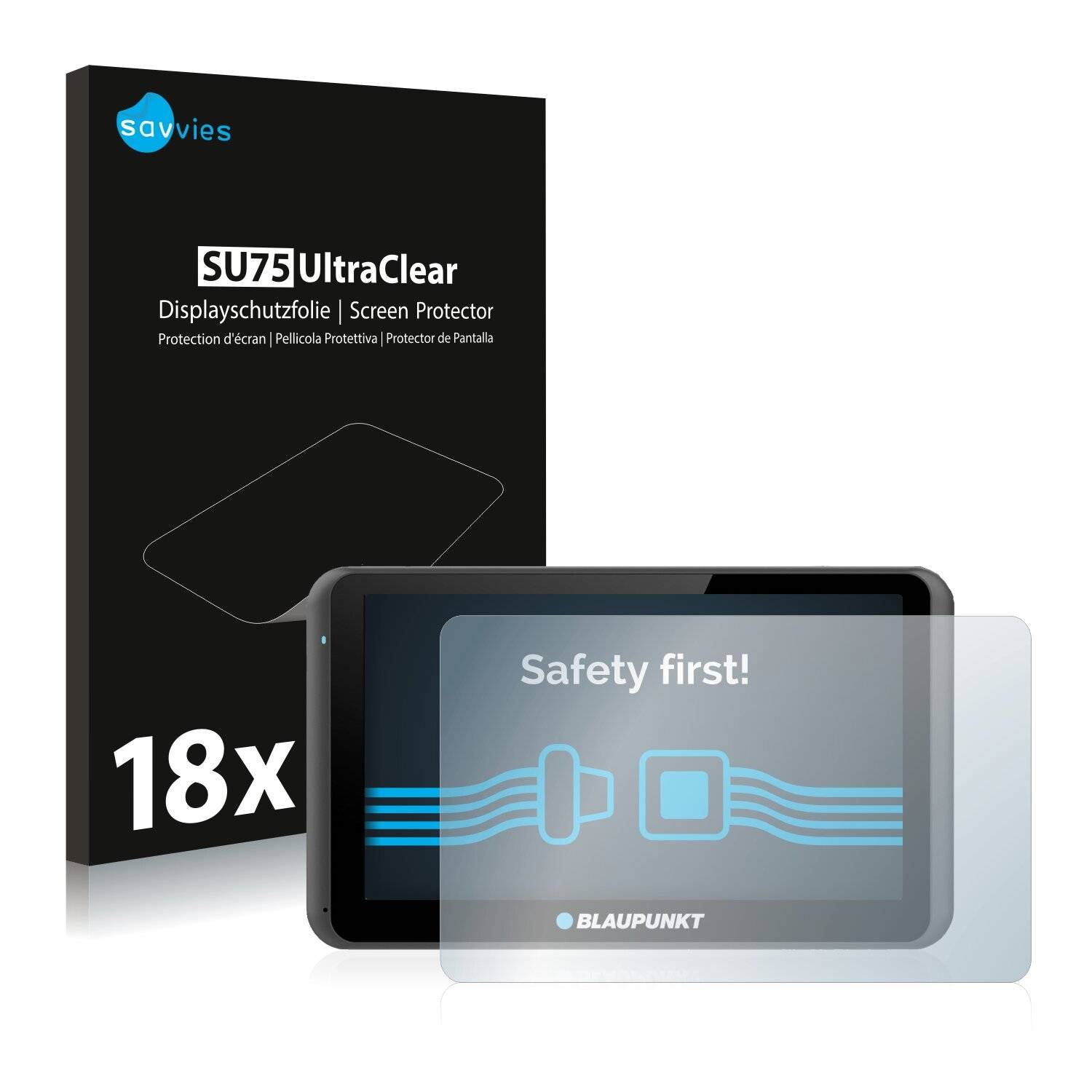 18x Savvies SU75 Displayschutzfolie für Blaupunkt TravelPilot 63y CE