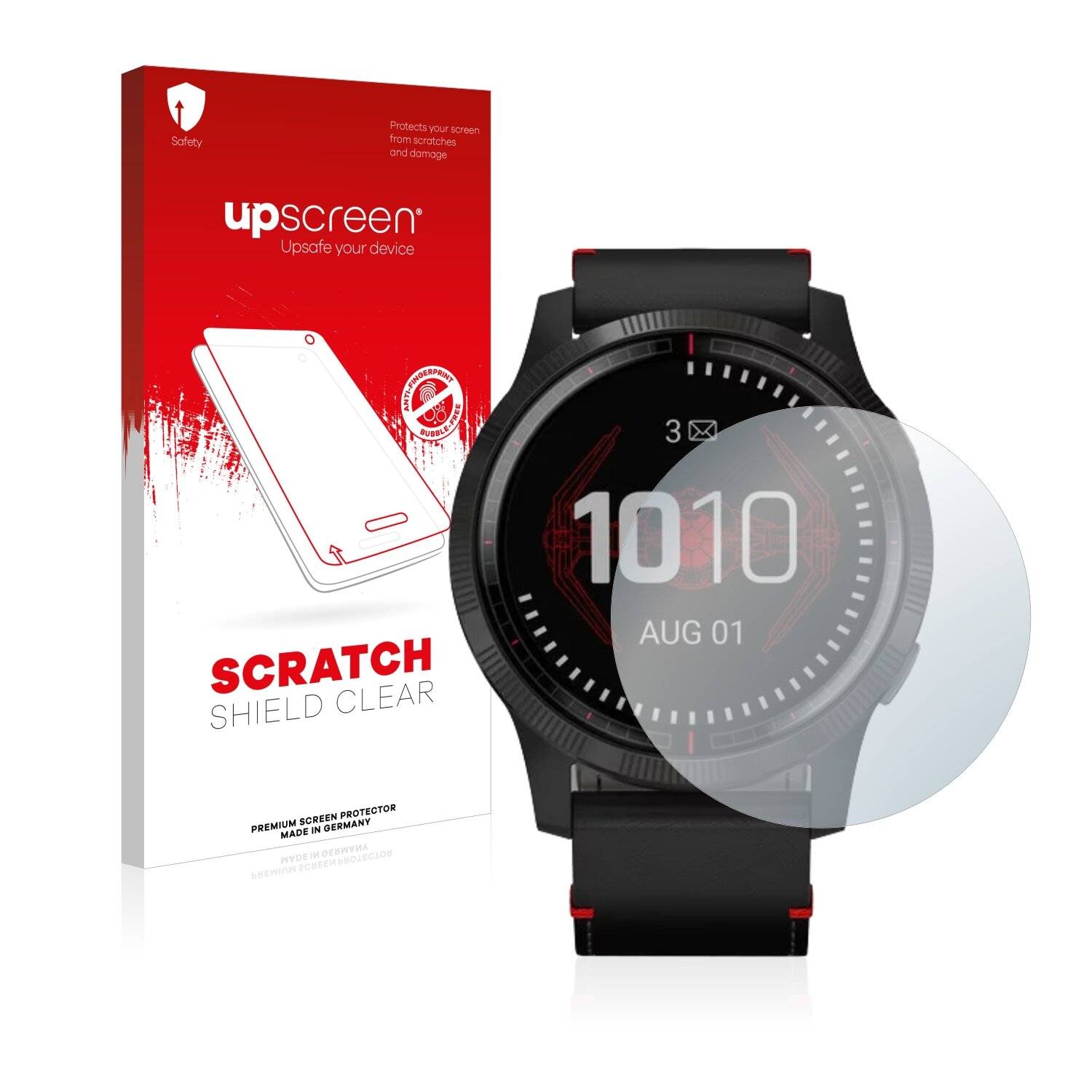 upscreen Scratch Shield Clear Premium Displayschutzfolie für Garmin Legacy Saga Darth Vader