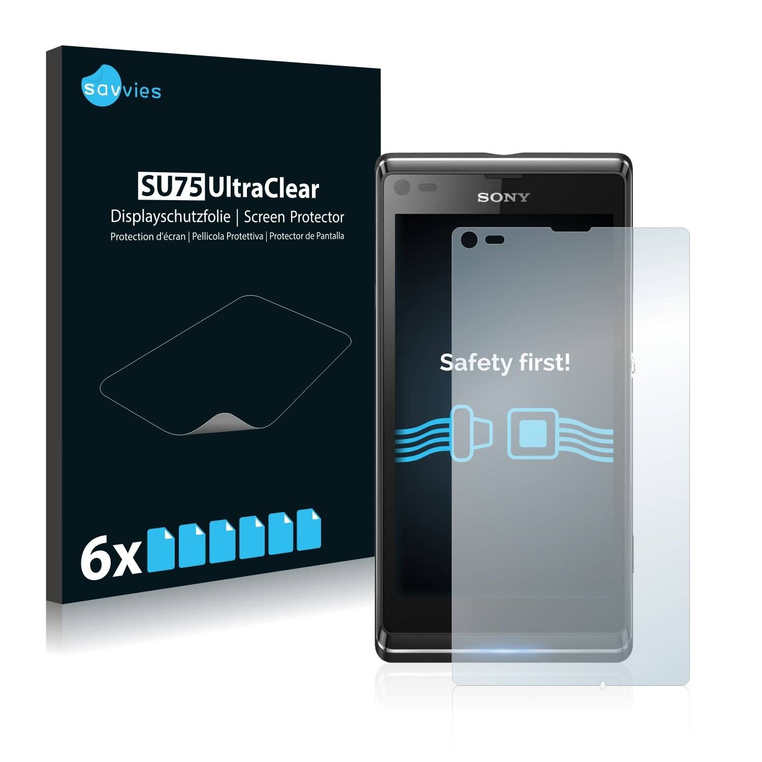 6x Savvies SU75 Displayschutzfolie für Sony Xperia L
