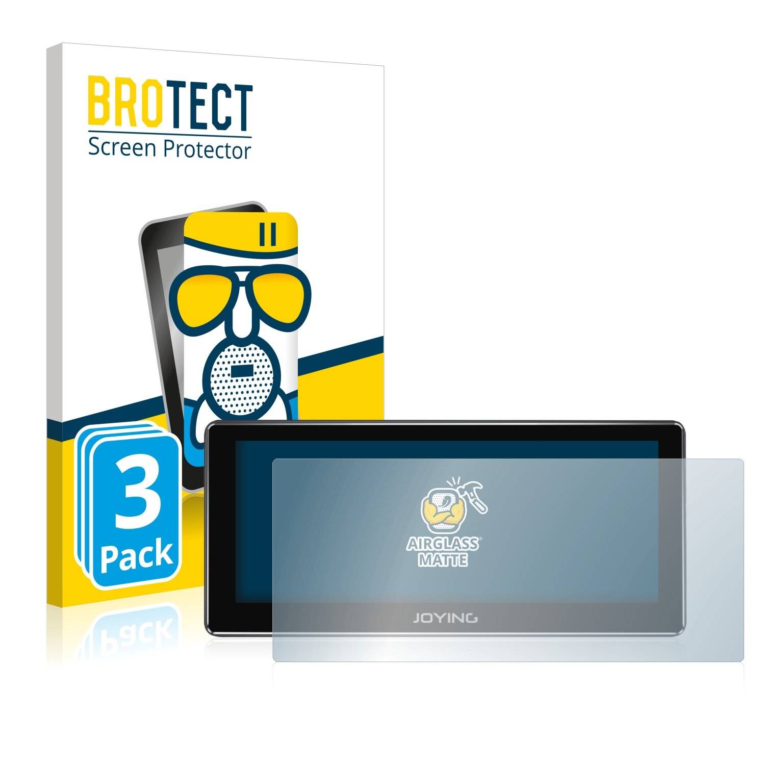 3x BROTECT AirGlass Matte Schutzglas Folie für Joying 4G Car Radio