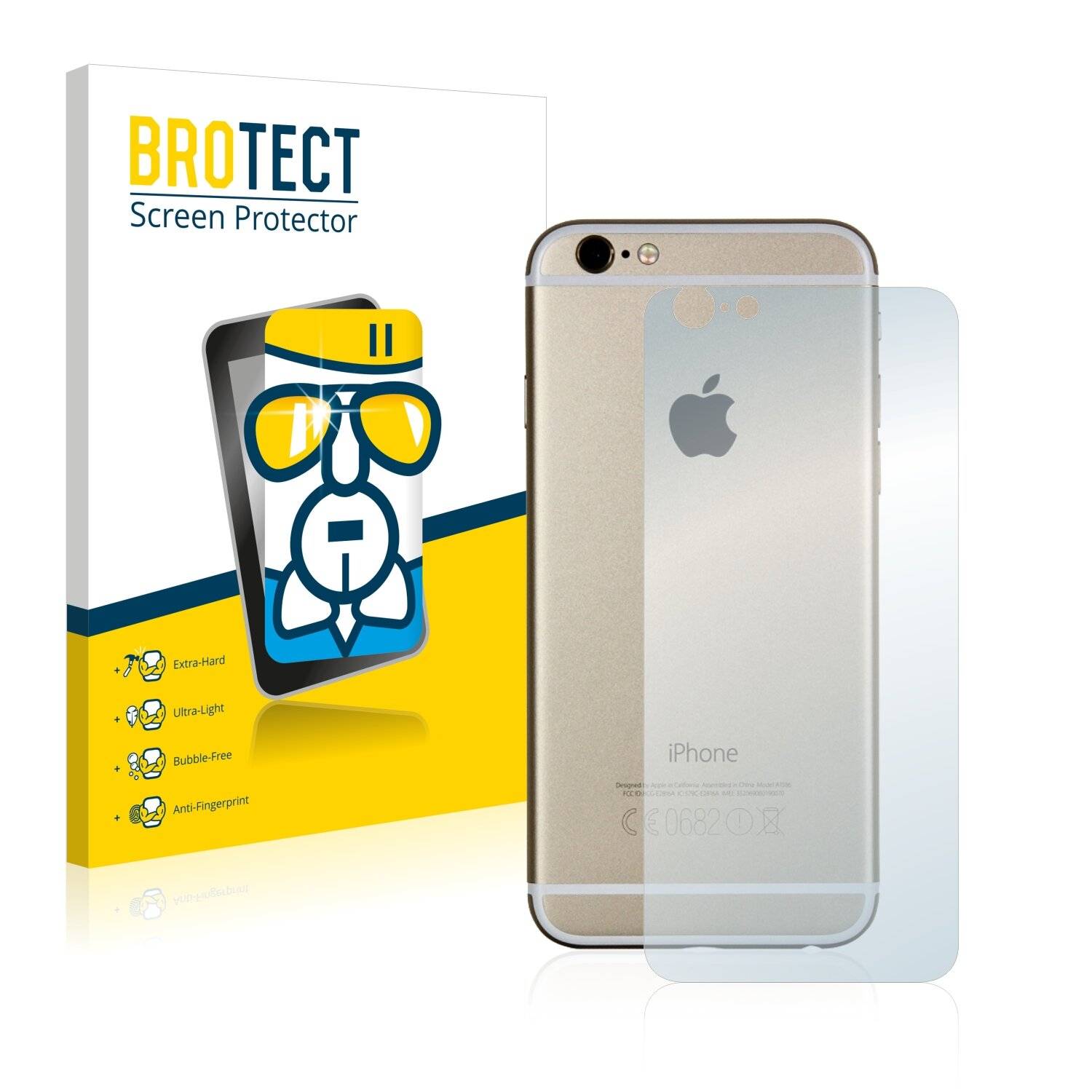 BROTECT AirGlass Schutzglas Folie für Apple iPhone 6S Rückseite (gesamte
