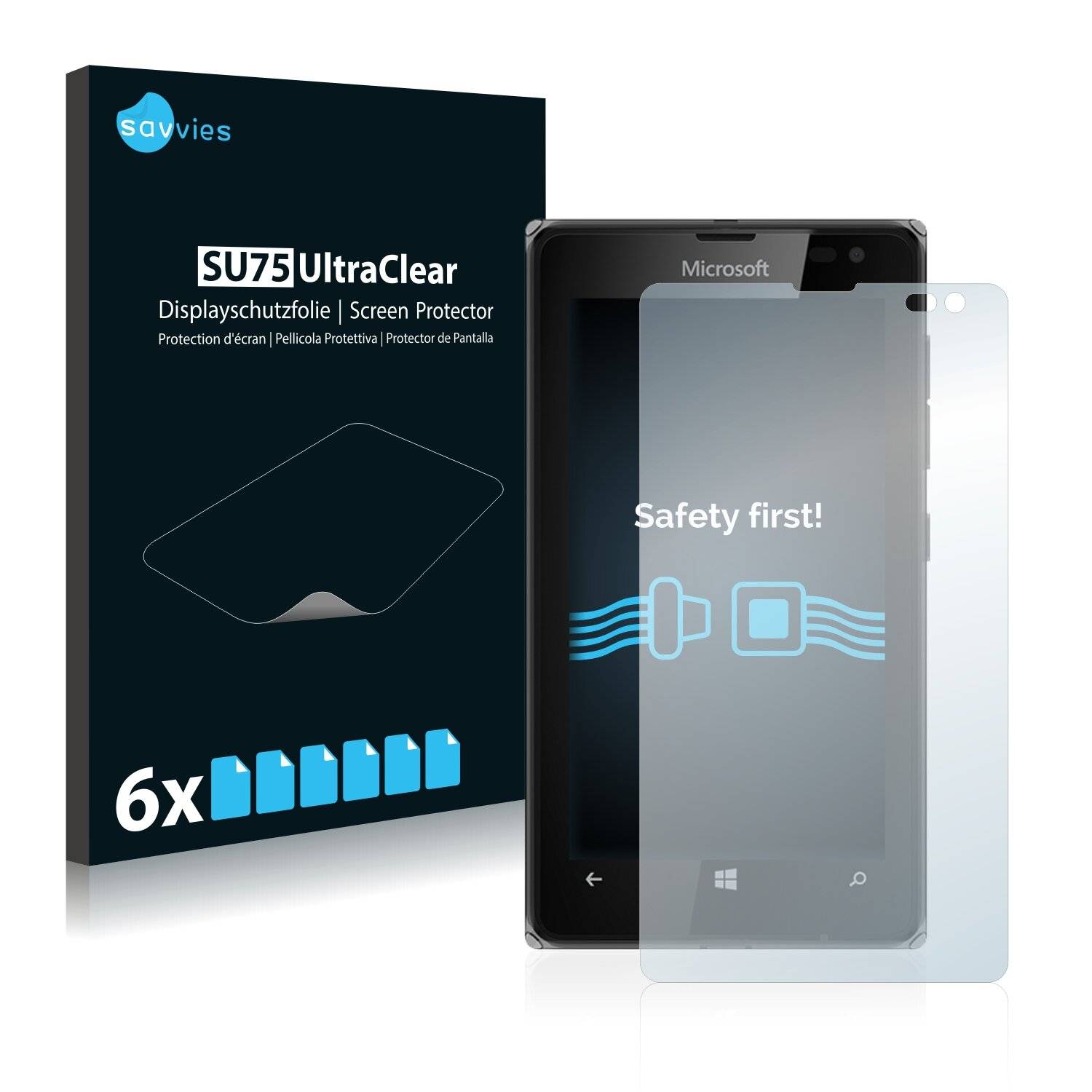 6x Savvies SU75 Displayschutzfolie für Microsoft Lumia