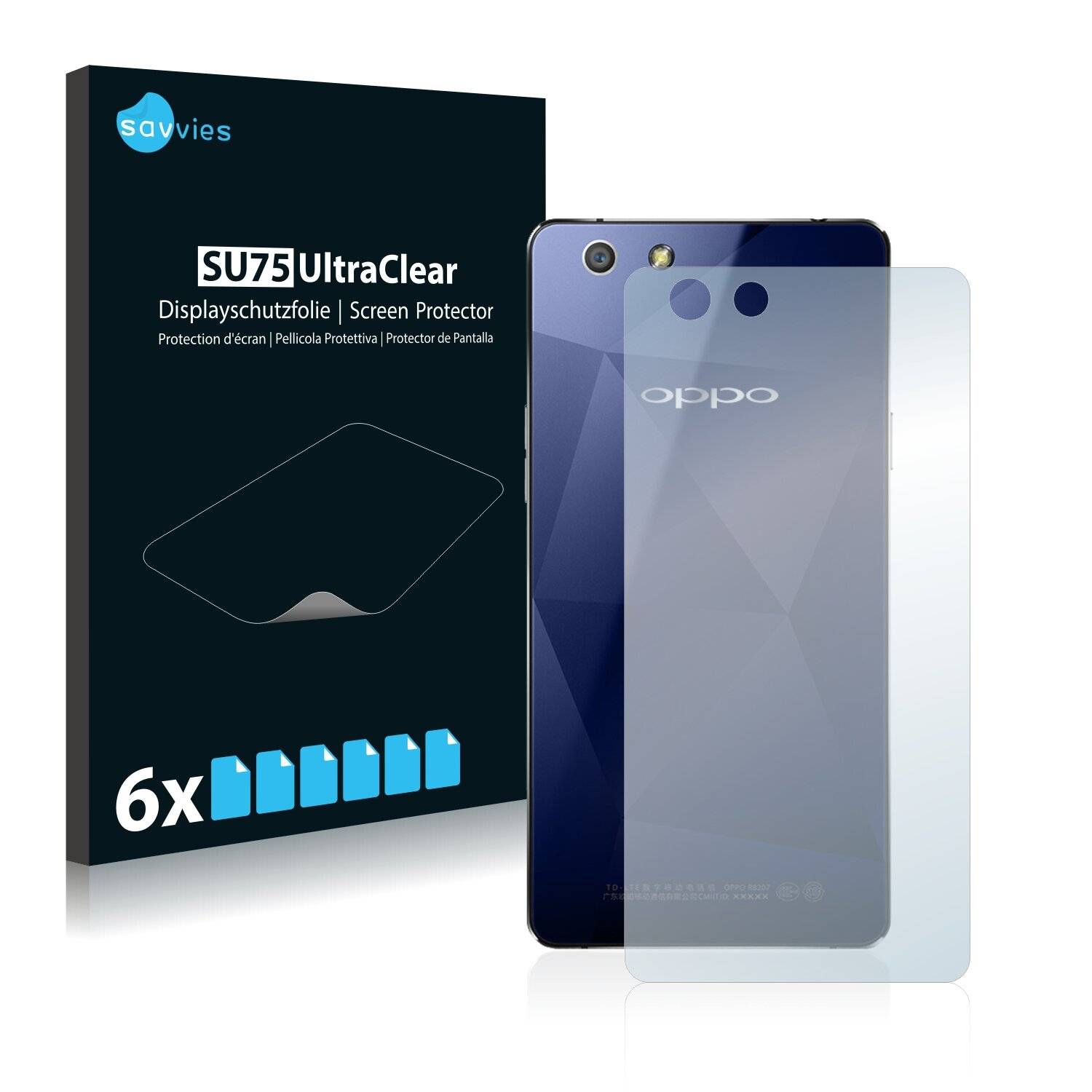 6x Savvies SU75 Displayschutzfolie für Oppo R1C